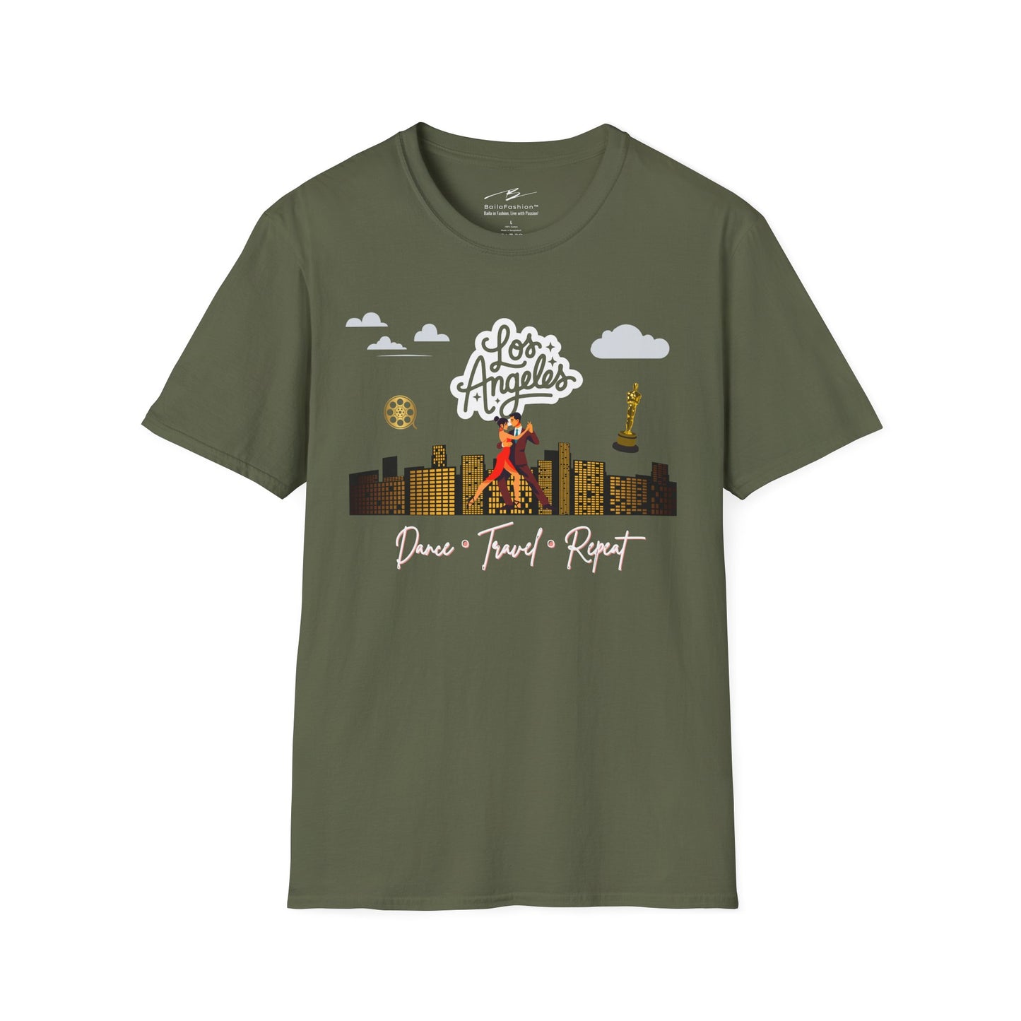 Los Angeles Dance Travel Repeat T-shirt | LA Latin Dance Scene | Hollywood Salsa Bachata | West Coast Dance Gift | BailaFashion Lifestyle