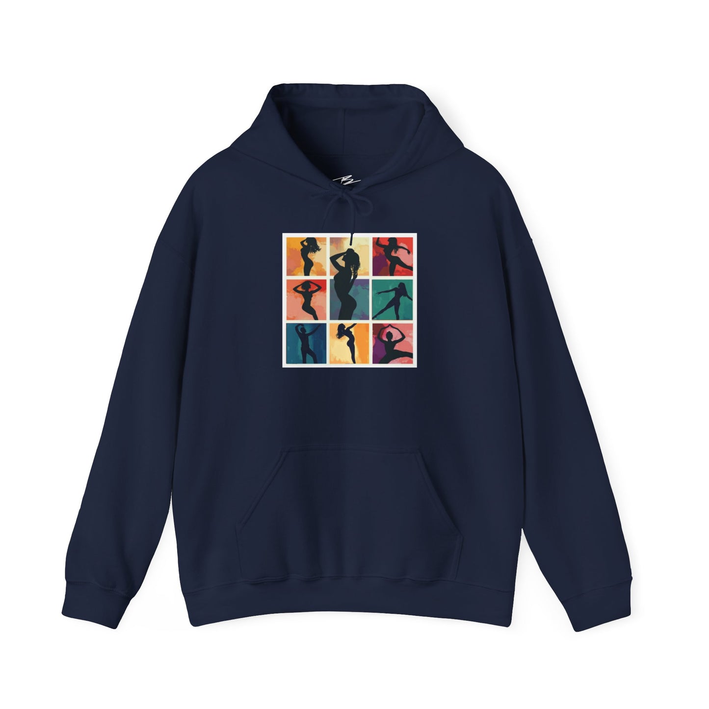 Dance Silhouette Hoodie | Colorful Latin Dance Art | Salsa Bachata Dancer Grid Design | Vibrant Dance Silhouettes | BailaFashion Lifestyle