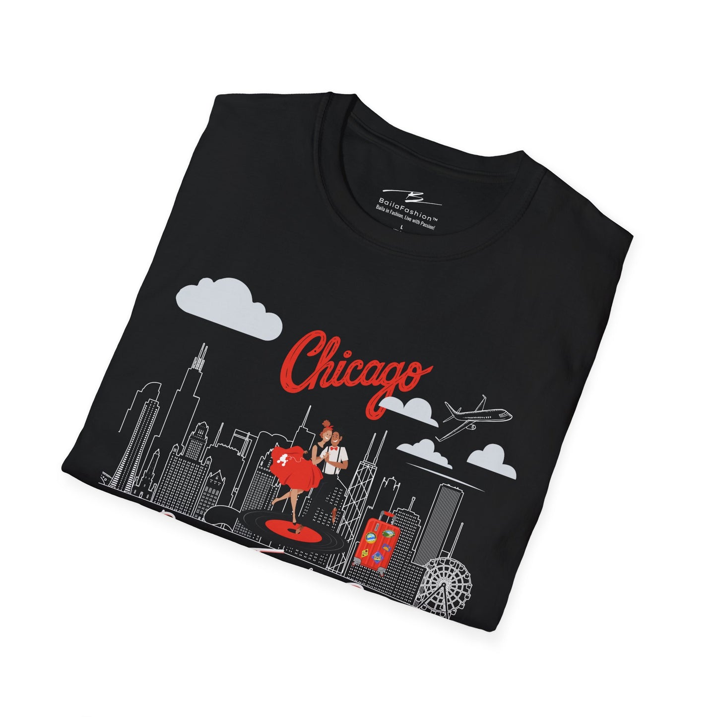 Chicago Dance Travel Repeat T-shirt | Windy City Latin Dance | Chi-town Salsa Bachata | Dance Congress Gift | BailaFashion Dance Lifestyle
