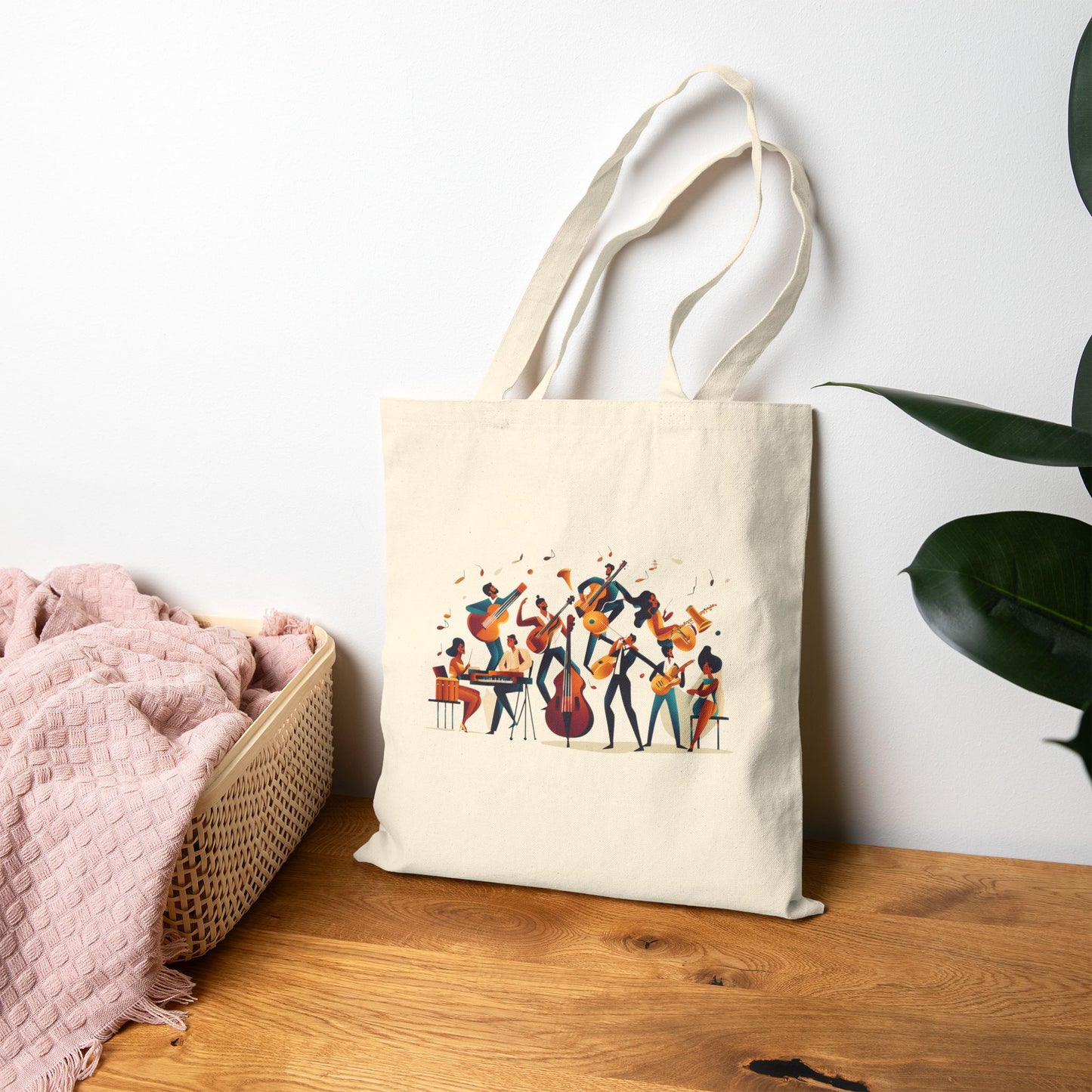 Latin Jazz Band Tote Bag | Modern Music Art | Salsa Orchestra Illustration | Musician Dancer Gift | BailaFashion Dance Lifestyle