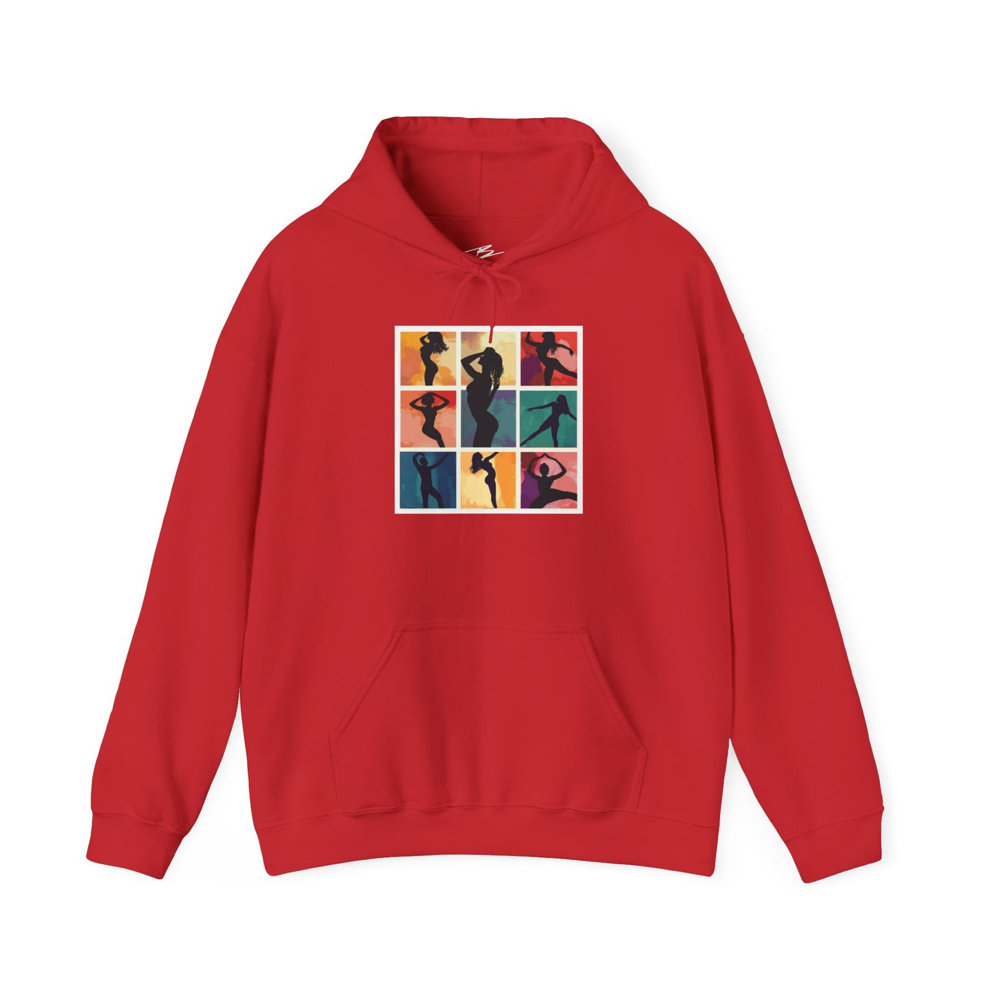 Dance Silhouette Hoodie | Colorful Latin Dance Art | Salsa Bachata Dancer Grid Design | Vibrant Dance Silhouettes | BailaFashion Lifestyle