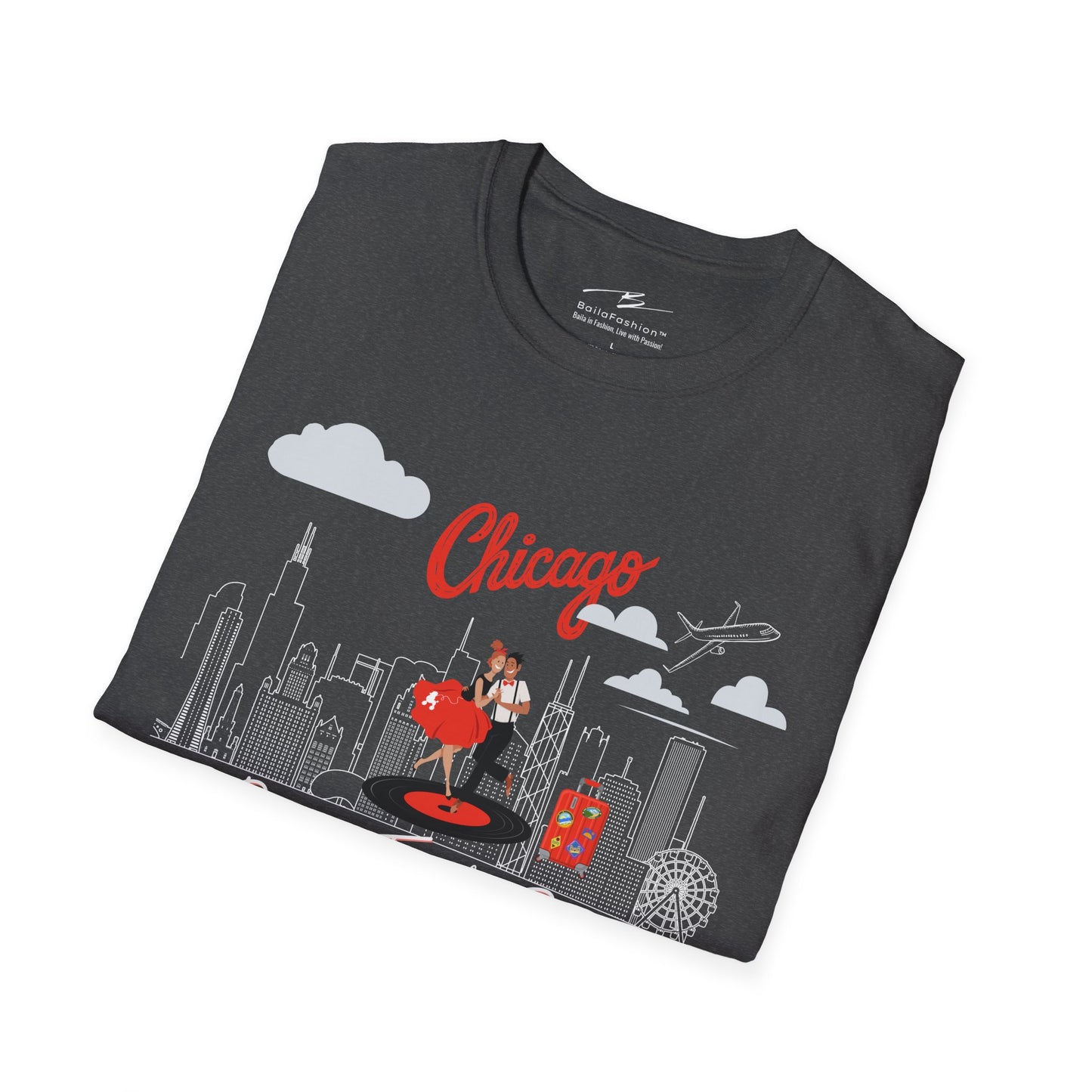 Chicago Dance Travel Repeat T-shirt | Windy City Latin Dance | Chi-town Salsa Bachata | Dance Congress Gift | BailaFashion Dance Lifestyle