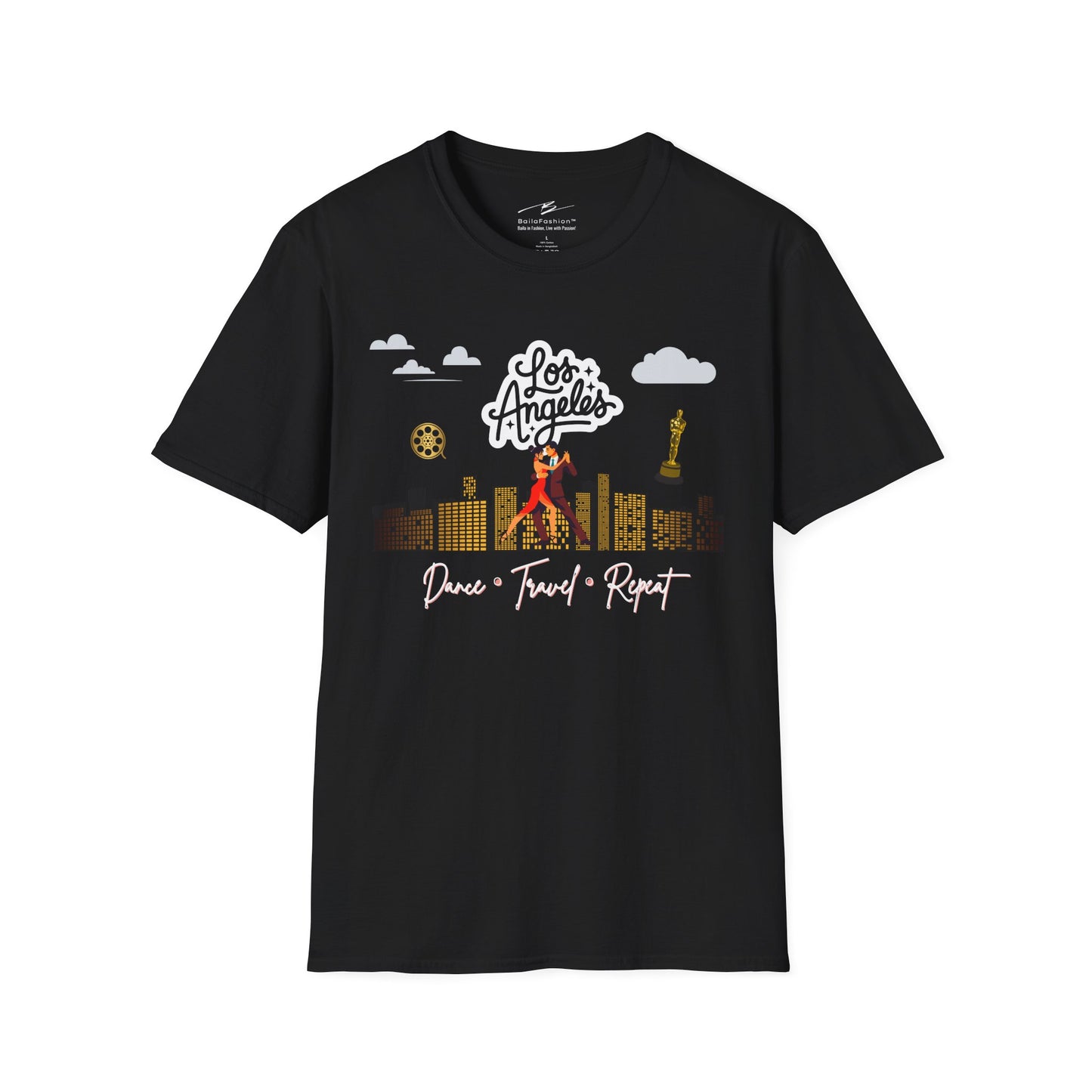 Los Angeles Dance Travel Repeat T-shirt | LA Latin Dance Scene | Hollywood Salsa Bachata | West Coast Dance Gift | BailaFashion Lifestyle