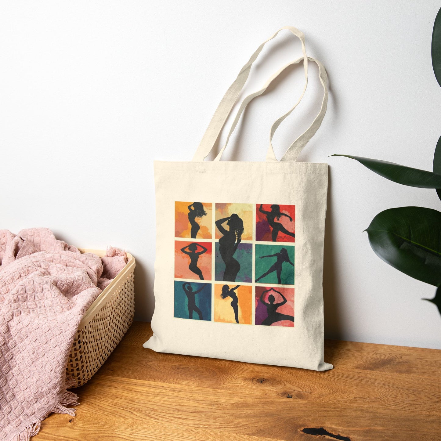 Dance Silhouettes Tote Bag | Latin Body Movement Art | Colorful Dance Poses Collage | Salsa Bachata Carry All | BailaFashion Dance Lifestyle