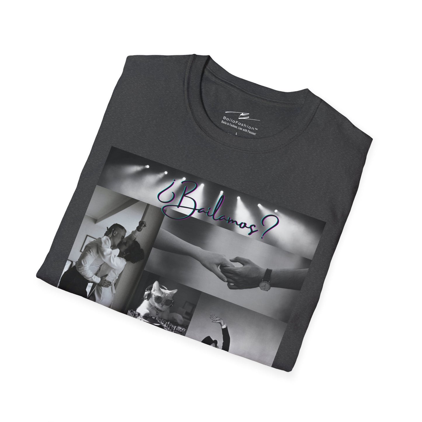 Bailamos Dance Collage T-shirt | DJ Cat Latin Dance Moments | Vintage Dance Couples | Matching Dance Tops | Dance Lifestyle | Practice Tee