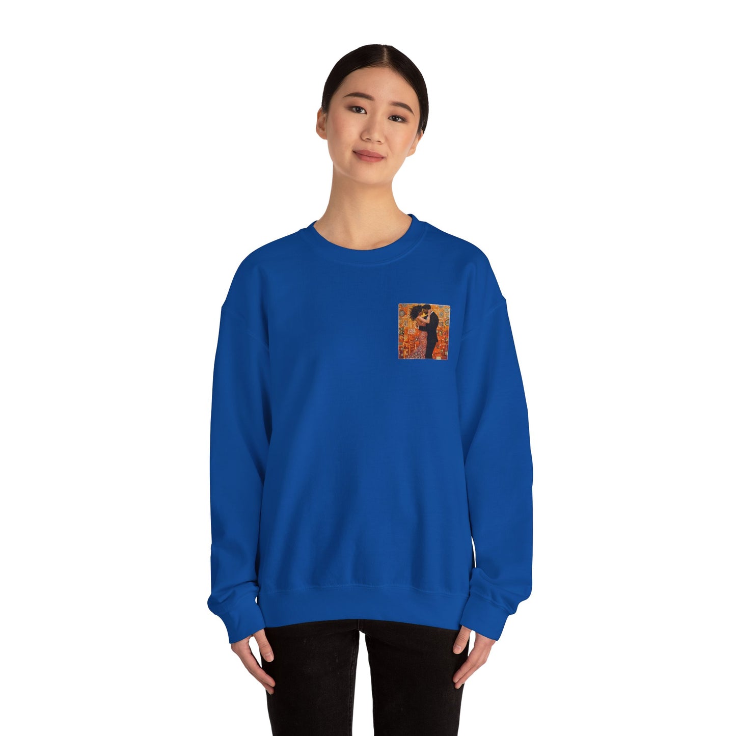 Amber Embrace Art Sweatshirt | Klimt Inspired Latin Dance | Salsa Bachata | Unisex Crewneck | Dance Practice Wear | BailaFashion Streewear