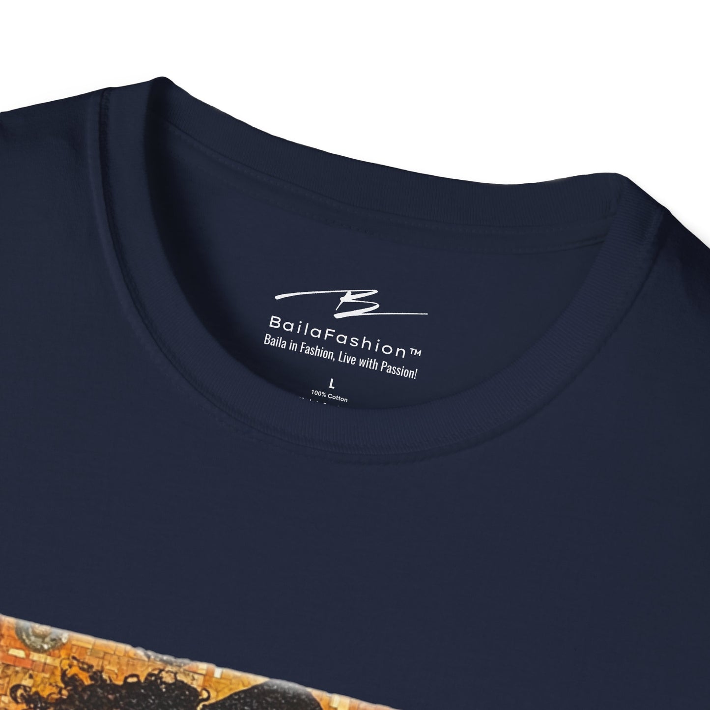 Amber Embrace T-Shirt | Klimt-Inspired Latin Dance Art | Salsa Bachata Couple | Dance Practice Wear | BailaFashion Streewear | Unisex Tee