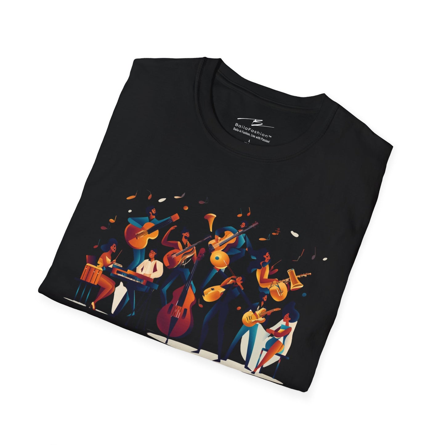 Salsa Orchestra T-Shirt | Latin Band Illustration | Musician Dance Art | Unisex Vibrant Music Tee | Studio Practice Wear | Dance Lifestyle