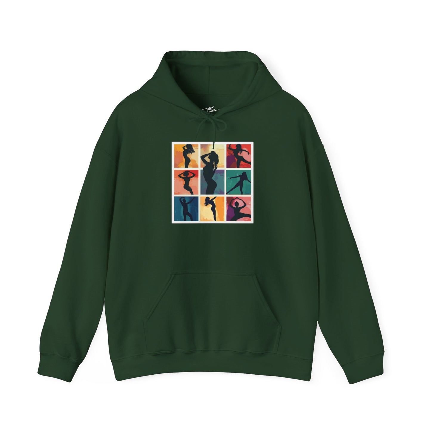 Dance Silhouette Hoodie | Colorful Latin Dance Art | Salsa Bachata Dancer Grid Design | Vibrant Dance Silhouettes | BailaFashion Lifestyle