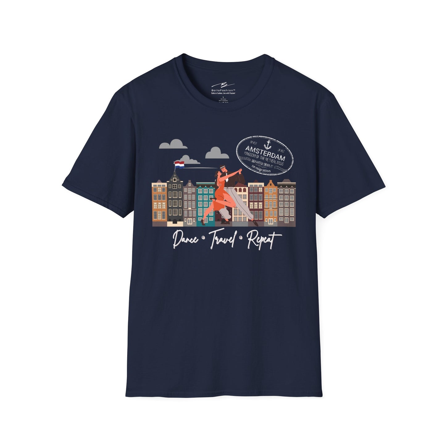 Amsterdam Dance Travel Repeat T-Shirt | Salsa Bachata Lovers Tee | Dance Lifestyle Shirt 4 Classes Socials Festivals | Matching Couple Tops