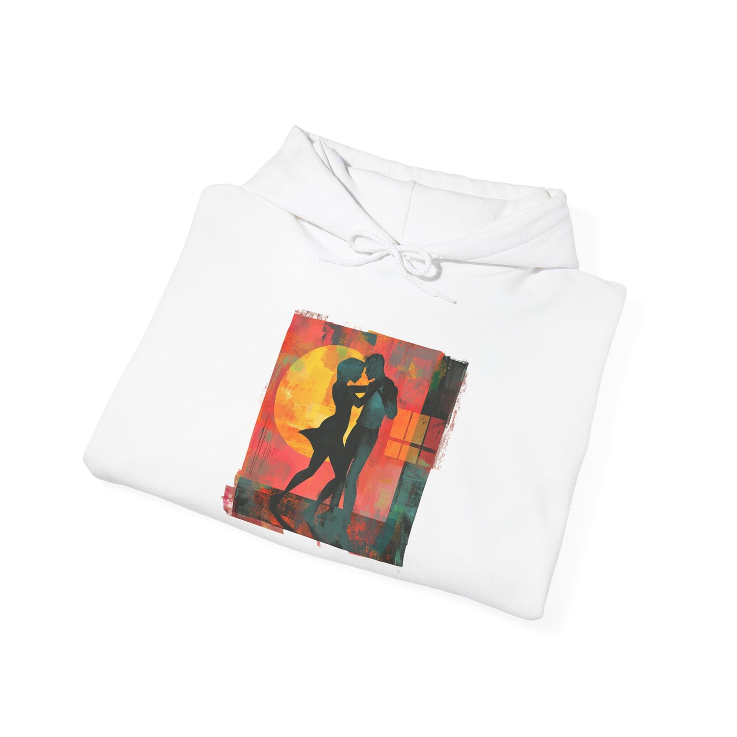 Sunset Connection Hoodie | Latin Dance Silhouette Art | Salsa Bachata Dancer Gift | Vibrant Dance Embrace | BailaFashion Dance Lifestyle