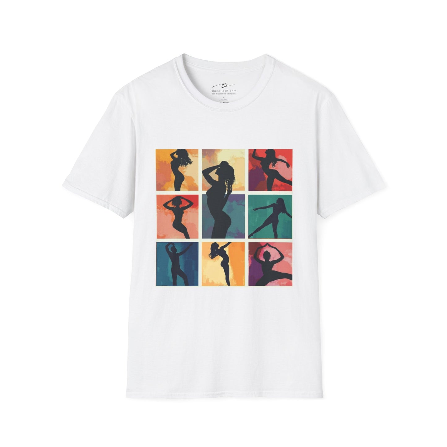 Dance Silhouette Grid T-Shirt | Colorful Dancer Collage Tee | Modern Dance Art | Contemporary Ballet Jazz Hip-Hop | Vibrant Dance Shirt