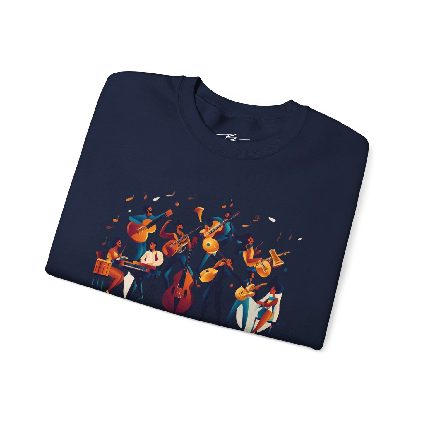 Salsa Orchestra Band Sweatshirt | Modern Music Art | Latin Jazz Illustration | Musician Dancer Gift | BailaFashion Comfy Couple Casual Wear