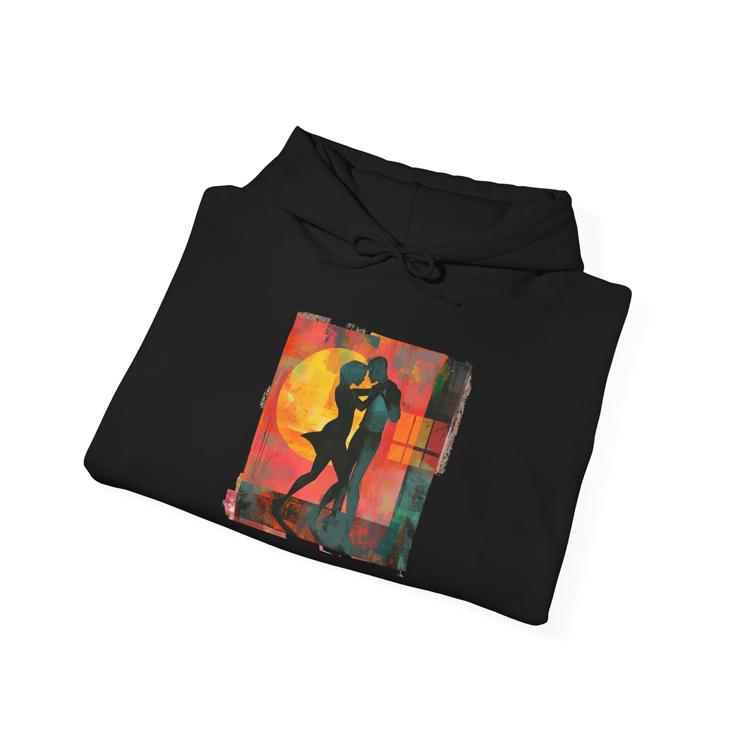 Sunset Connection Hoodie | Latin Dance Silhouette Art | Salsa Bachata Dancer Gift | Vibrant Dance Embrace | BailaFashion Dance Lifestyle