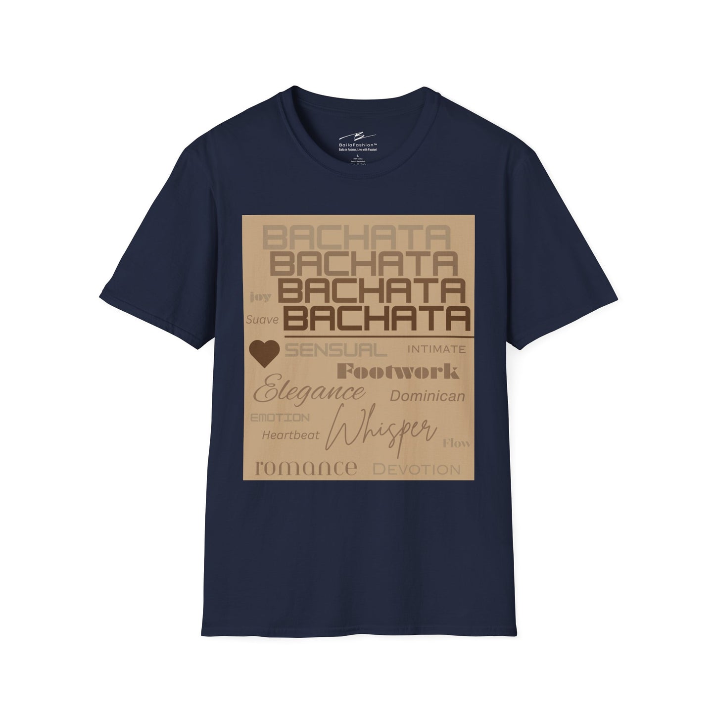 Bachata Essence T-Shirt | Latin Dance Typography Tee | Sensual Rhythm Elegance | Bachata Dancer Gift | BailaFashion Studio Dancewear