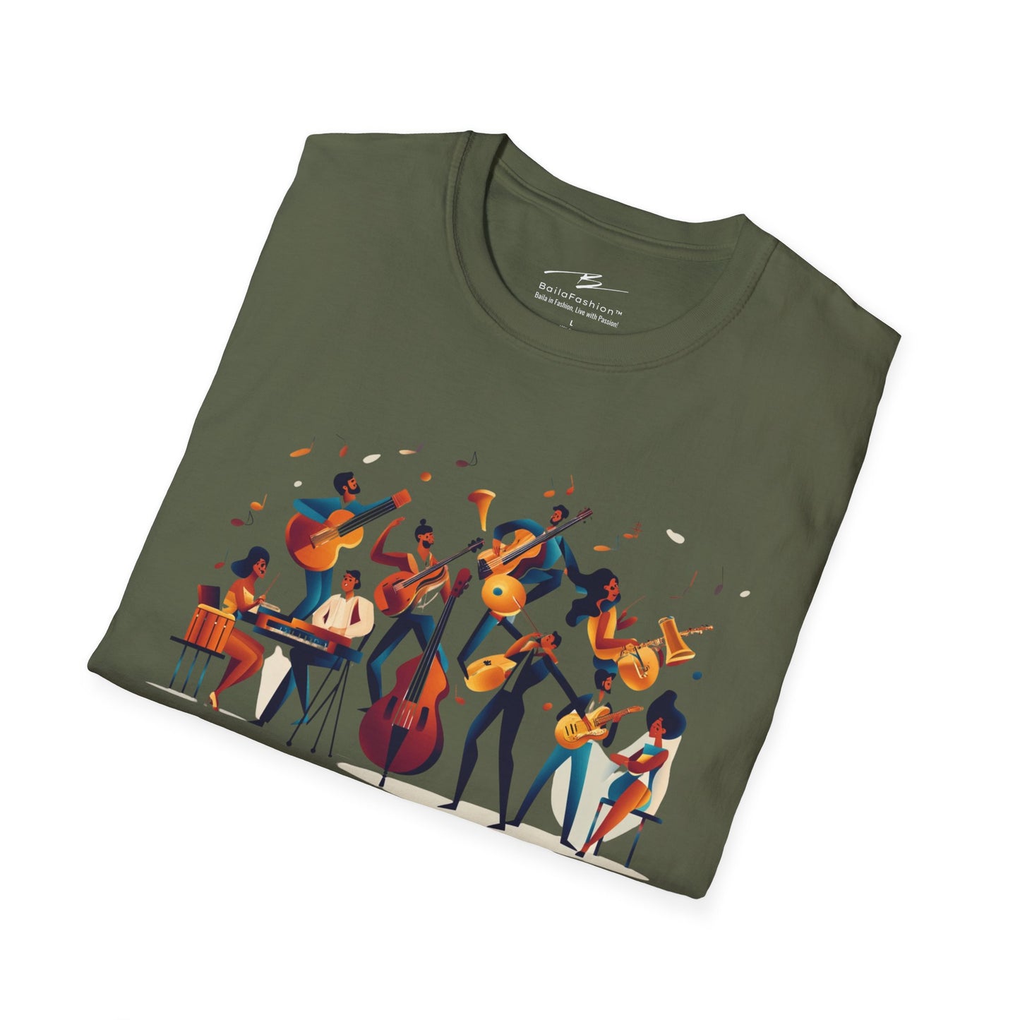 Salsa Orchestra T-Shirt | Latin Band Illustration | Musician Dance Art | Unisex Vibrant Music Tee | Studio Practice Wear | Dance Lifestyle