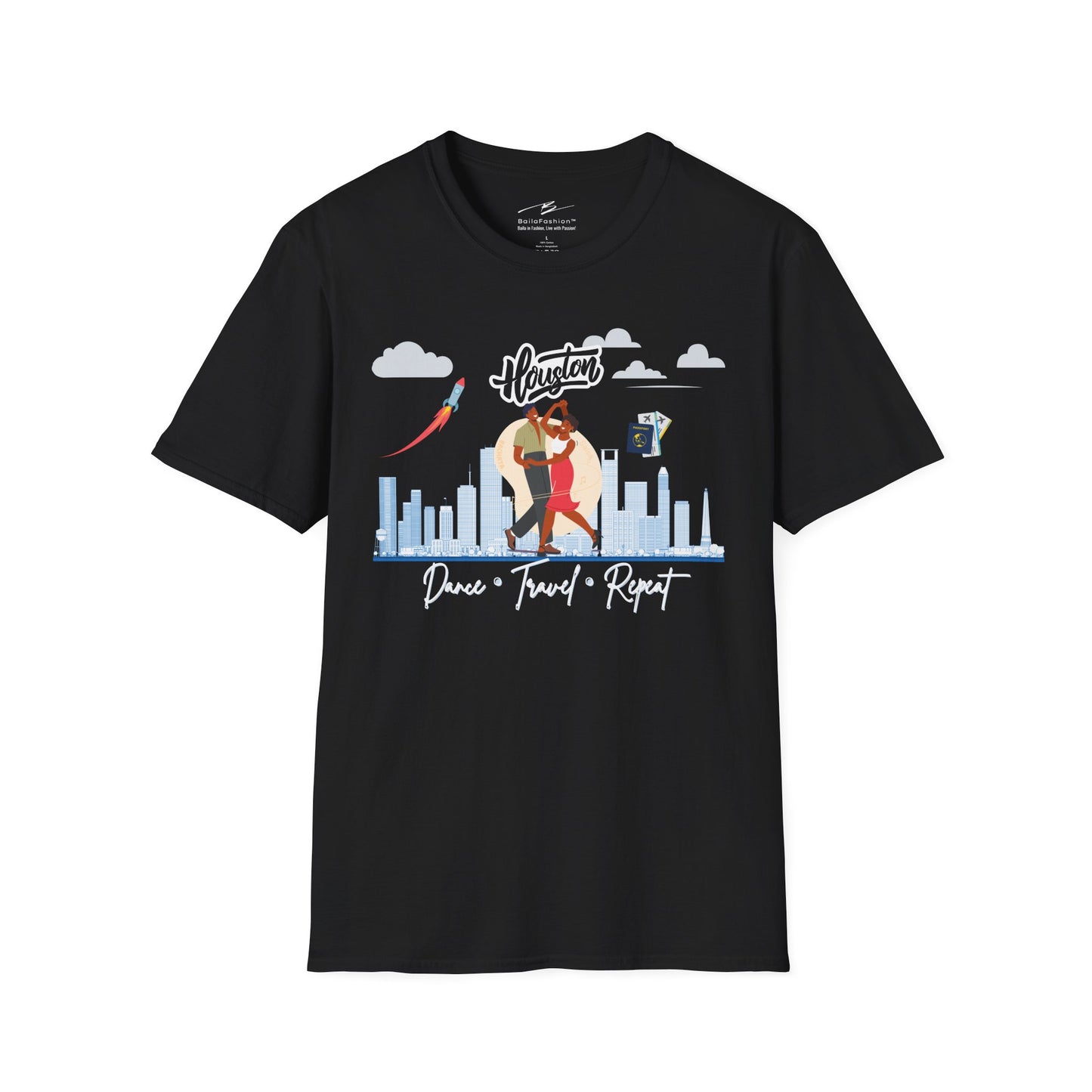 Houston Dance Travel Repeat T-shirt | Space City Latin Dance | Texas Salsa Bachata | Southern Dance Congress Gift | BailaFashion Lifestyle