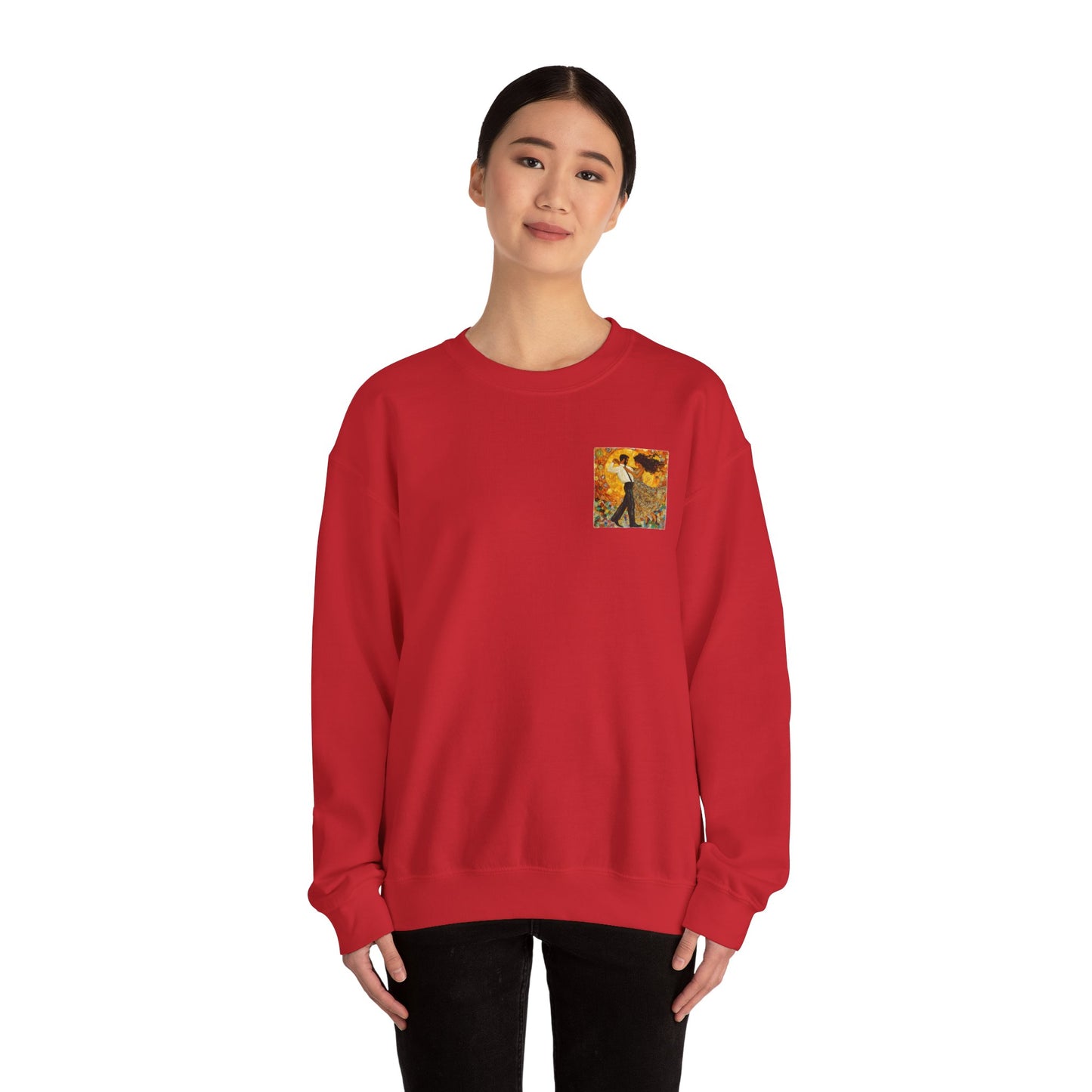 Golden Rhythm Pocket Print Sweatshirt | Latin Dance Art | Salsa Bachata Couple | Dance Lifestyle Streetwear | BailaFashion Couple Sweater