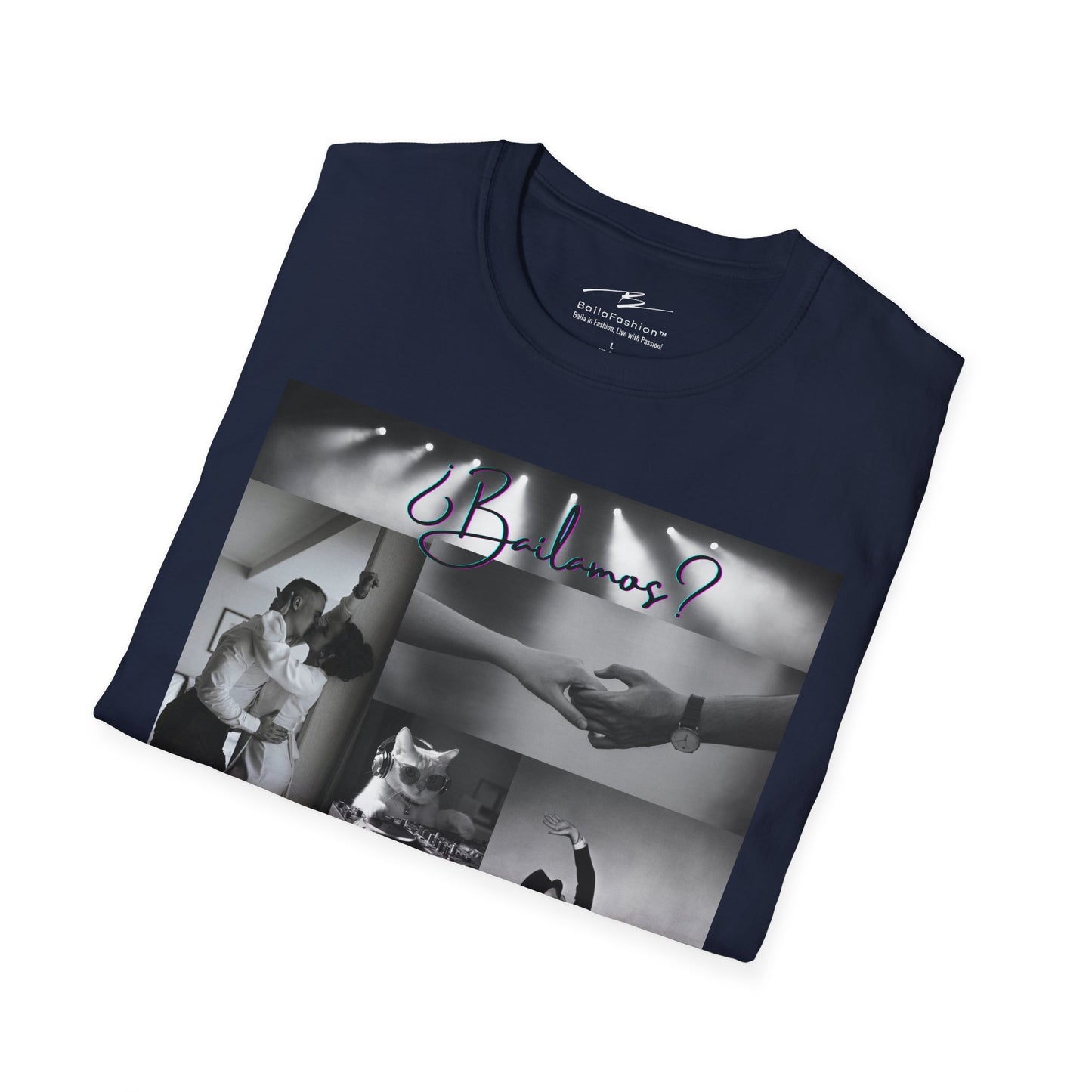 Bailamos Dance Collage T-shirt | DJ Cat Latin Dance Moments | Vintage Dance Couples | Matching Dance Tops | Dance Lifestyle | Practice Tee