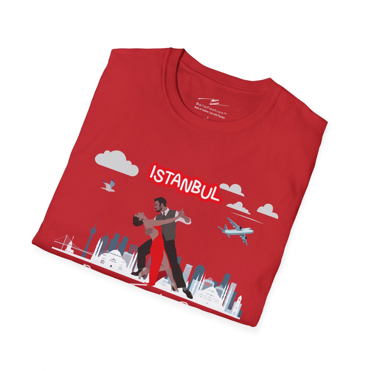 Istanbul Dance Travel Repeat T-Shirt | Turkish Bachata Dancers Skyline Tee | Class Practice Festivals Matching Couple Tops | Dance Lifestyle