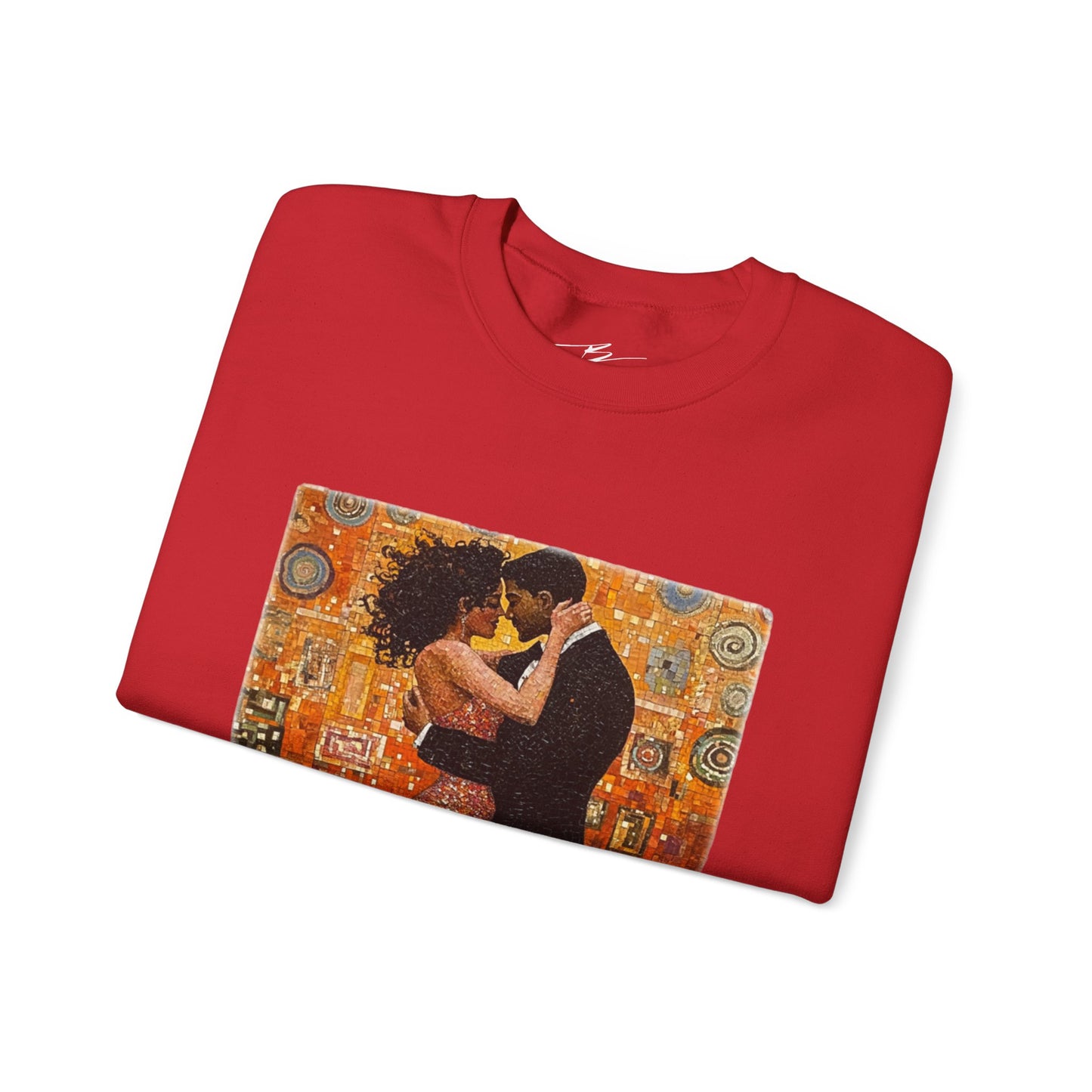 Amber Embrace Art Sweatshirt | Klimt-Inspired Latin Dance | Bachata Romance | BailaFashion Couple Streetwear | Dance Lifestyle Apparell