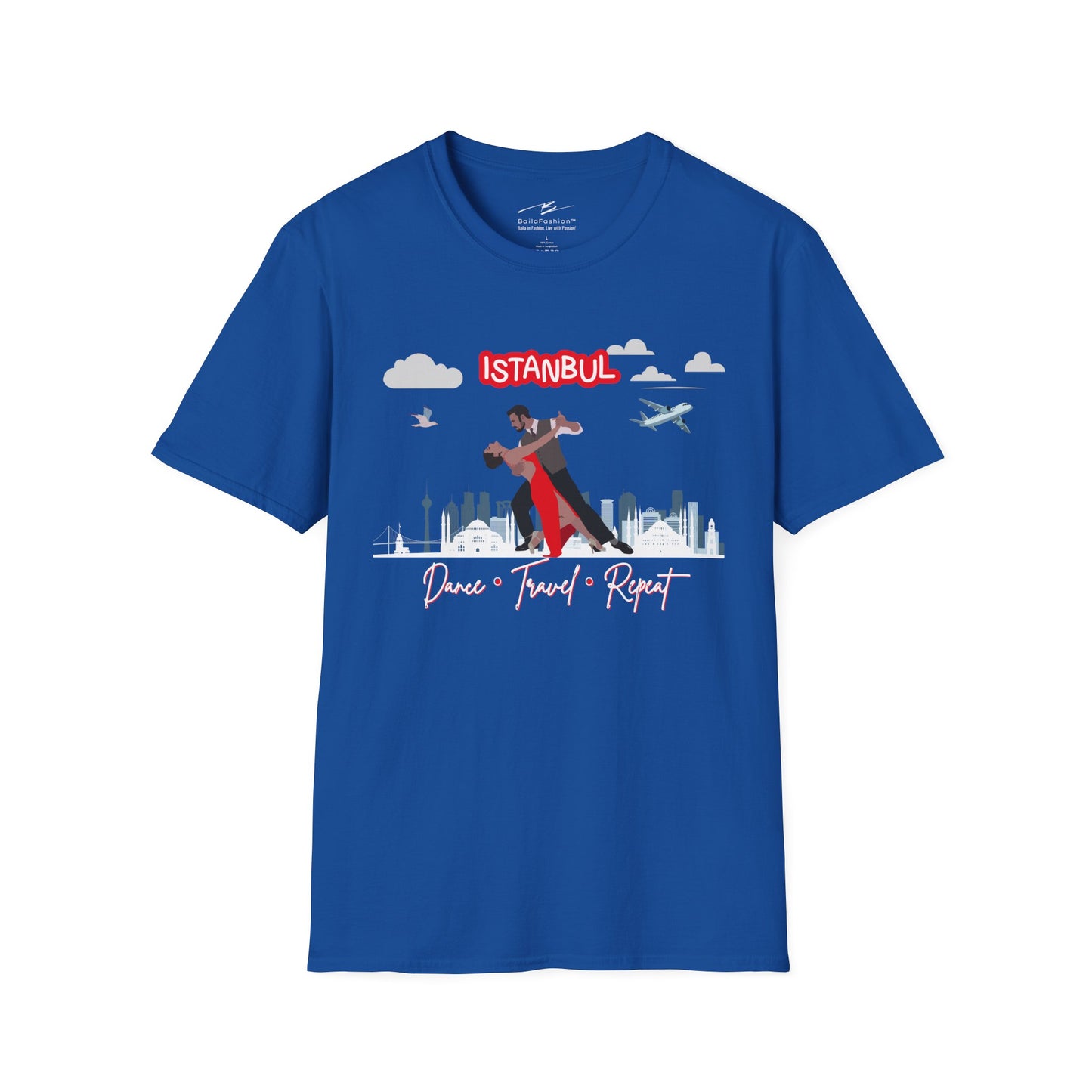 Istanbul Dance Travel Repeat T-Shirt | Turkish Bachata Dancers Skyline Tee | Class Practice Festivals Matching Couple Tops | Dance Lifestyle
