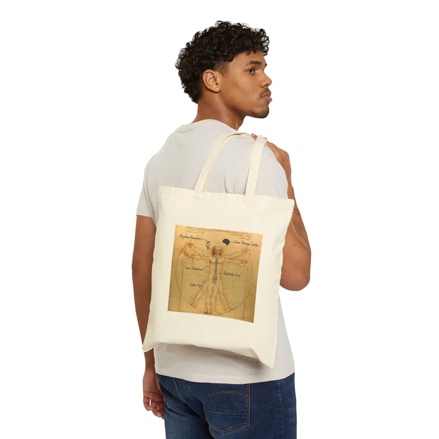 Vitruvian Dancer Tote Bag | Latin Dance Anatomy | Salsa Bachata Accessories | Dance Science Carry All | BailaFashion Dance Lifestyle