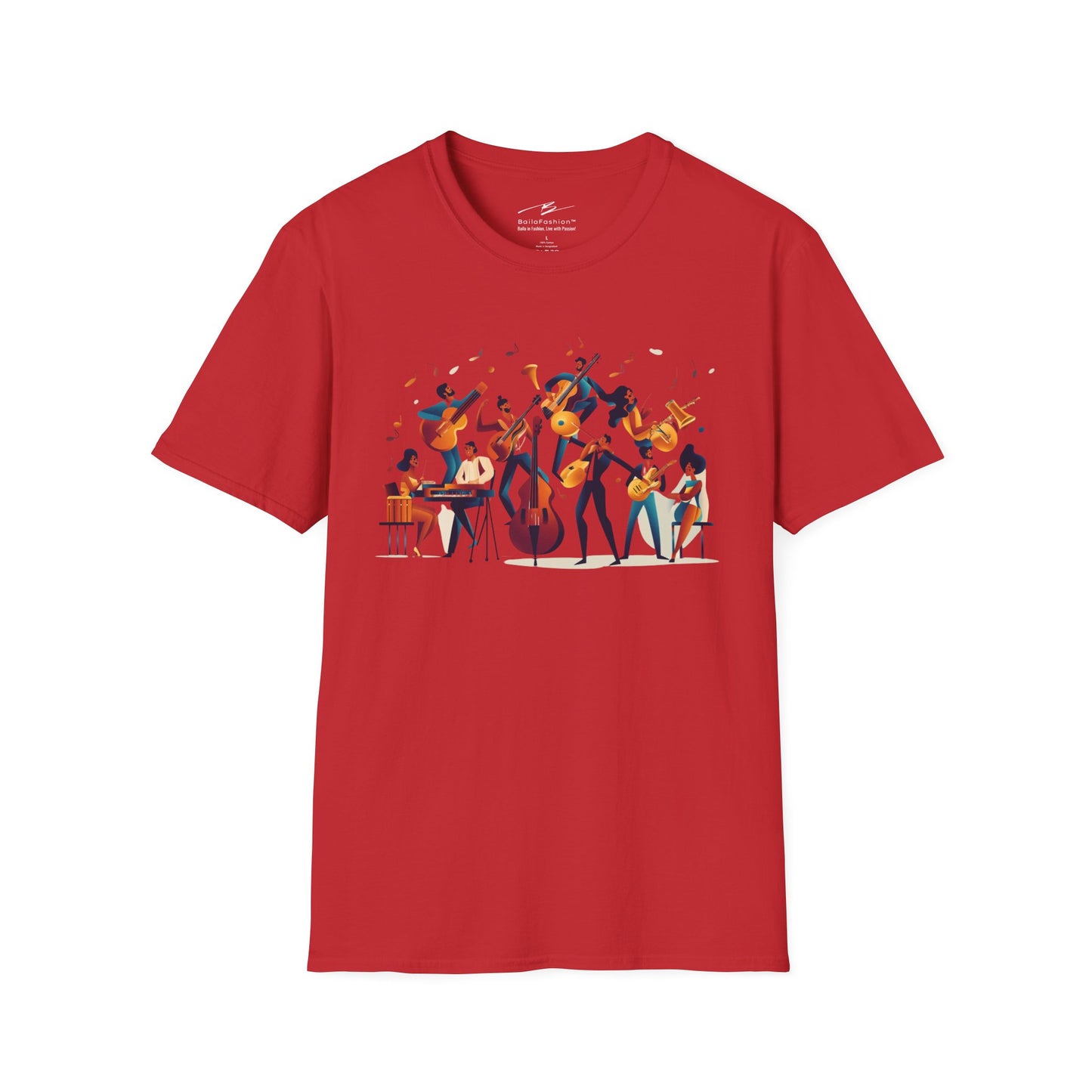 Salsa Orchestra T-Shirt | Latin Band Illustration | Musician Dance Art | Unisex Vibrant Music Tee | Studio Practice Wear | Dance Lifestyle