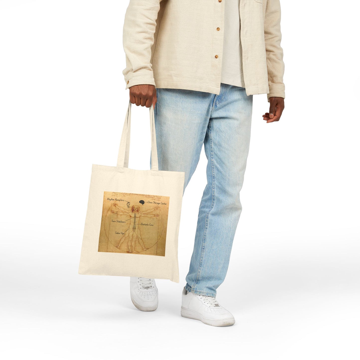 Vitruvian Dancer Tote Bag | Latin Dance Anatomy | Salsa Bachata Accessories | Dance Science Carry All | BailaFashion Dance Lifestyle