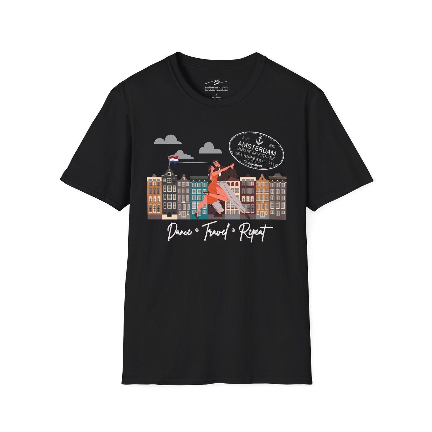 Amsterdam Dance Travel Repeat T-Shirt | Salsa Bachata Lovers Tee | Dance Lifestyle Shirt 4 Classes Socials Festivals | Matching Couple Tops