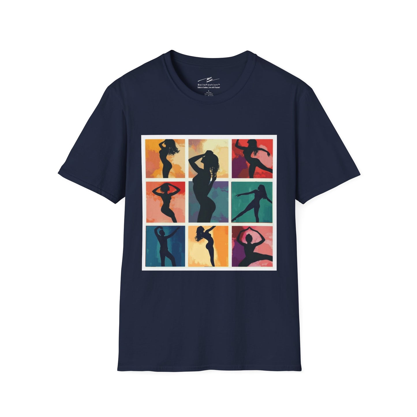 Dance Silhouette Grid T-Shirt | Colorful Dancer Collage Tee | Modern Dance Art | Contemporary Ballet Jazz Hip-Hop | Vibrant Dance Shirt