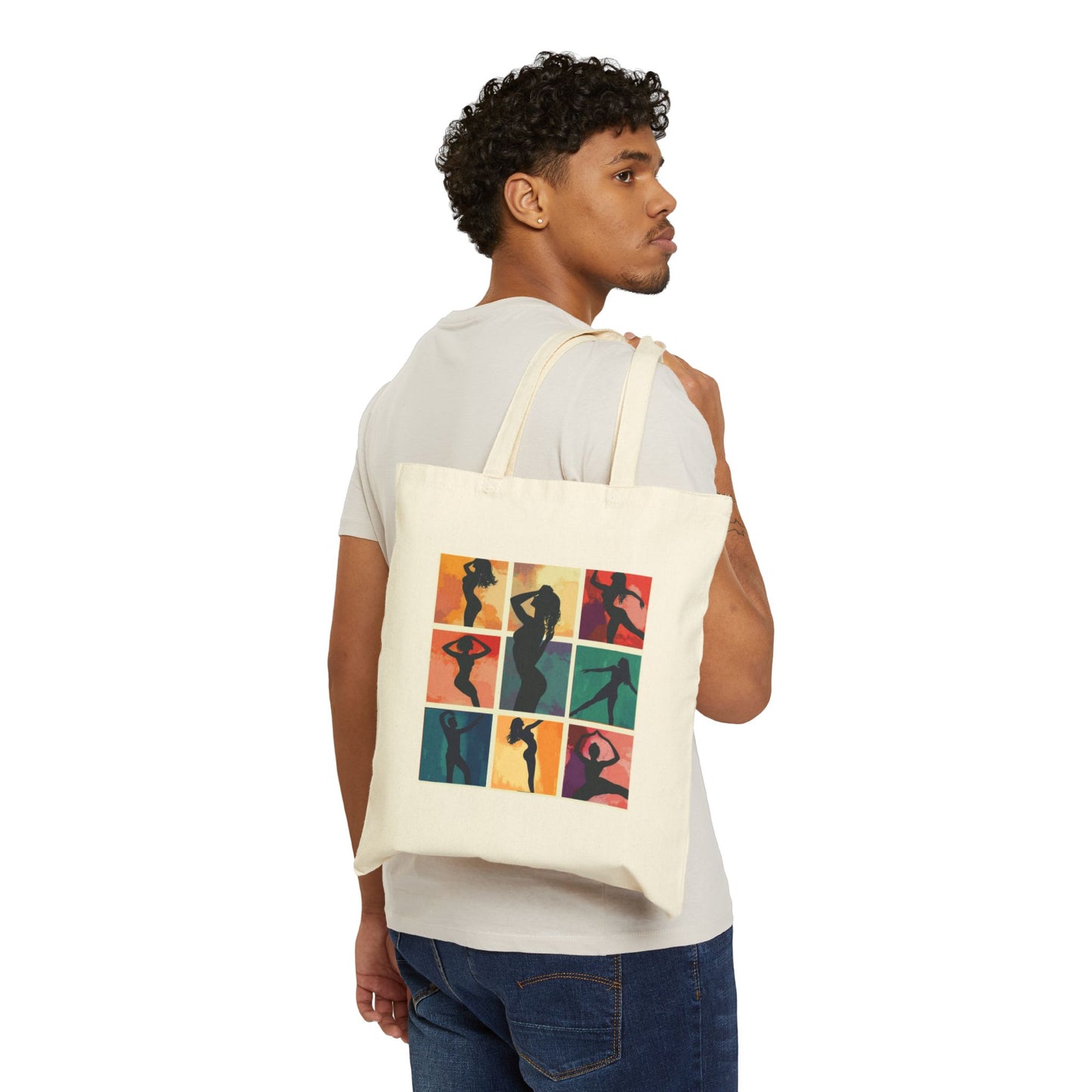 Dance Silhouettes Tote Bag | Latin Body Movement Art | Colorful Dance Poses Collage | Salsa Bachata Carry All | BailaFashion Dance Lifestyle
