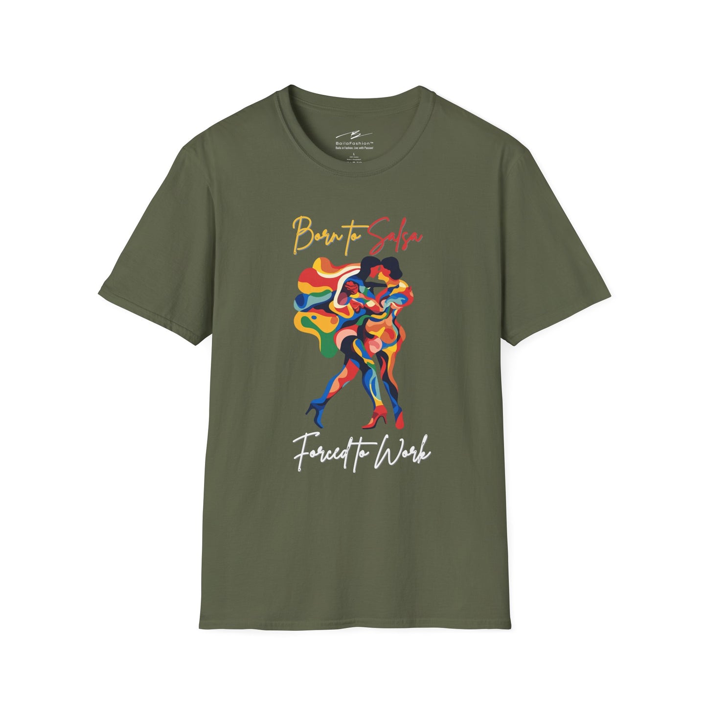 Born To Salsa Forced To Work T-Shirt | Latin Dance Tee | Vibrant Salsa Dancer Shirt | Funny Dance Gift | Colorful Dance Apparel | Daily Wear