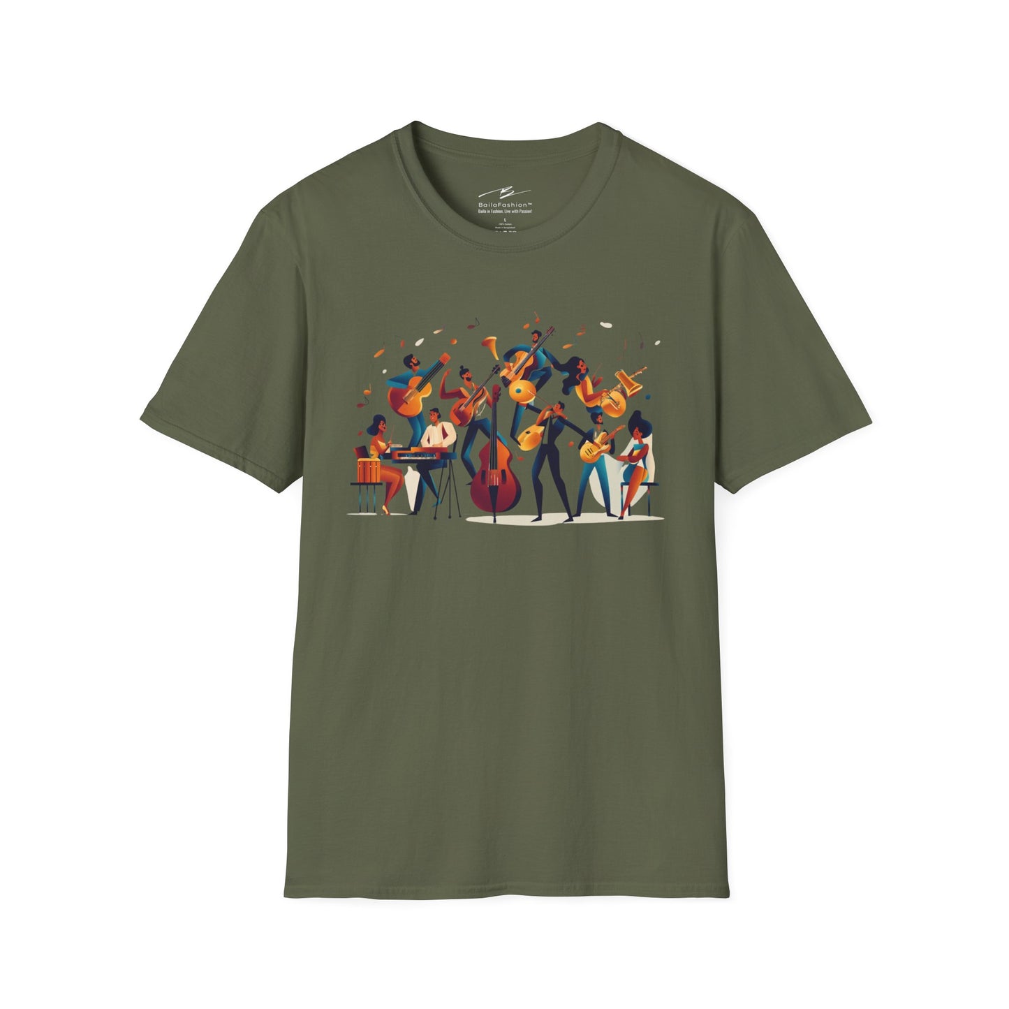 Salsa Orchestra T-Shirt | Latin Band Illustration | Musician Dance Art | Unisex Vibrant Music Tee | Studio Practice Wear | Dance Lifestyle