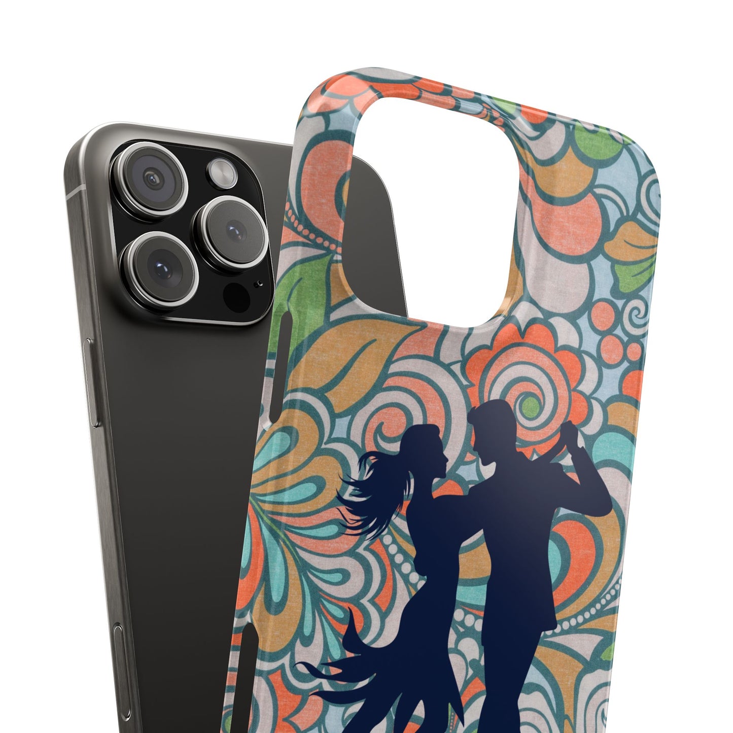 Retro Paisley iPhone Case | Latin Dance Couple | Vintage Salsa Art | Floral Dance Design | BailaFashion Dance Lifestyle