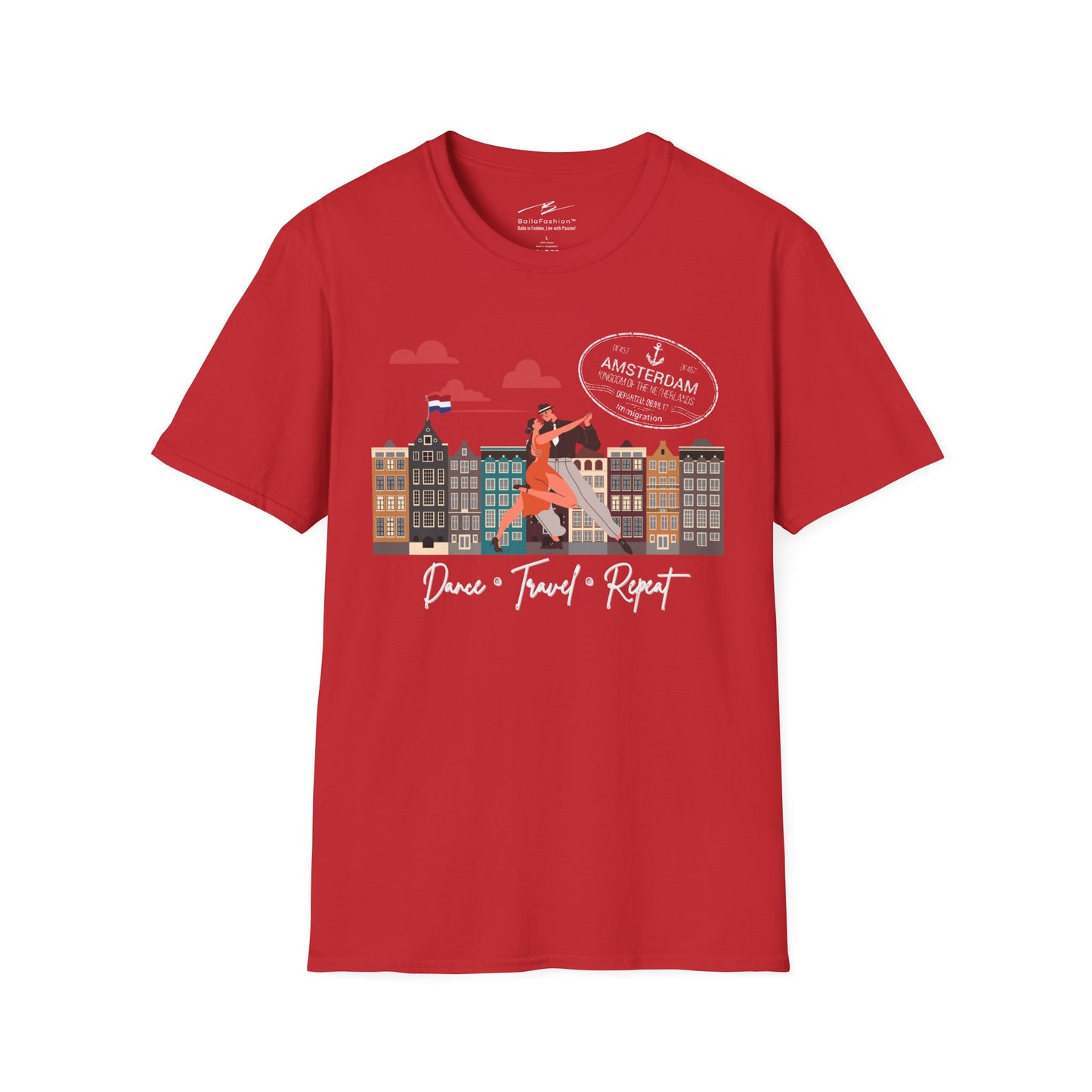 Amsterdam Dance Travel Repeat T-Shirt | Salsa Bachata Lovers Tee | Dance Lifestyle Shirt 4 Classes Socials Festivals | Matching Couple Tops
