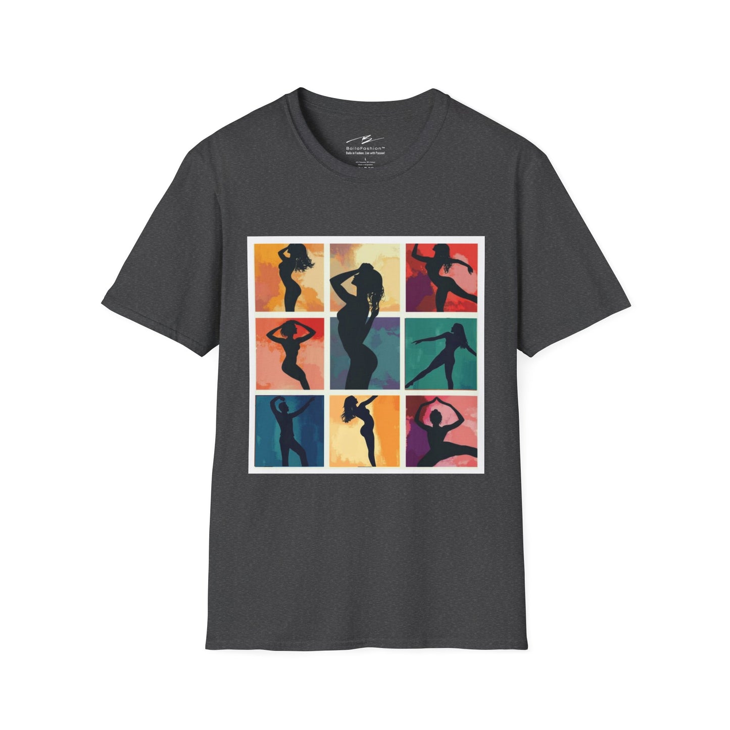 Dance Silhouette Grid T-Shirt | Colorful Dancer Collage Tee | Modern Dance Art | Contemporary Ballet Jazz Hip-Hop | Vibrant Dance Shirt