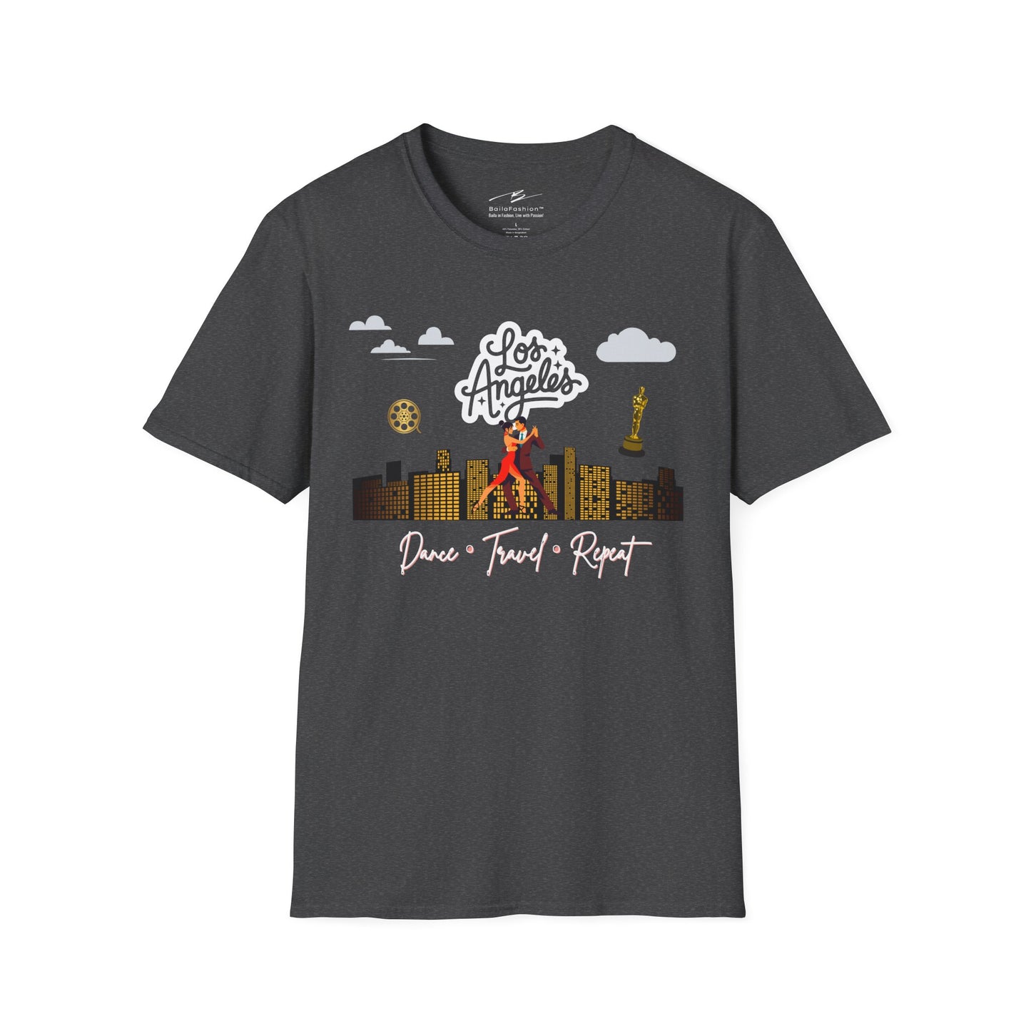 Los Angeles Dance Travel Repeat T-shirt | LA Latin Dance Scene | Hollywood Salsa Bachata | West Coast Dance Gift | BailaFashion Lifestyle