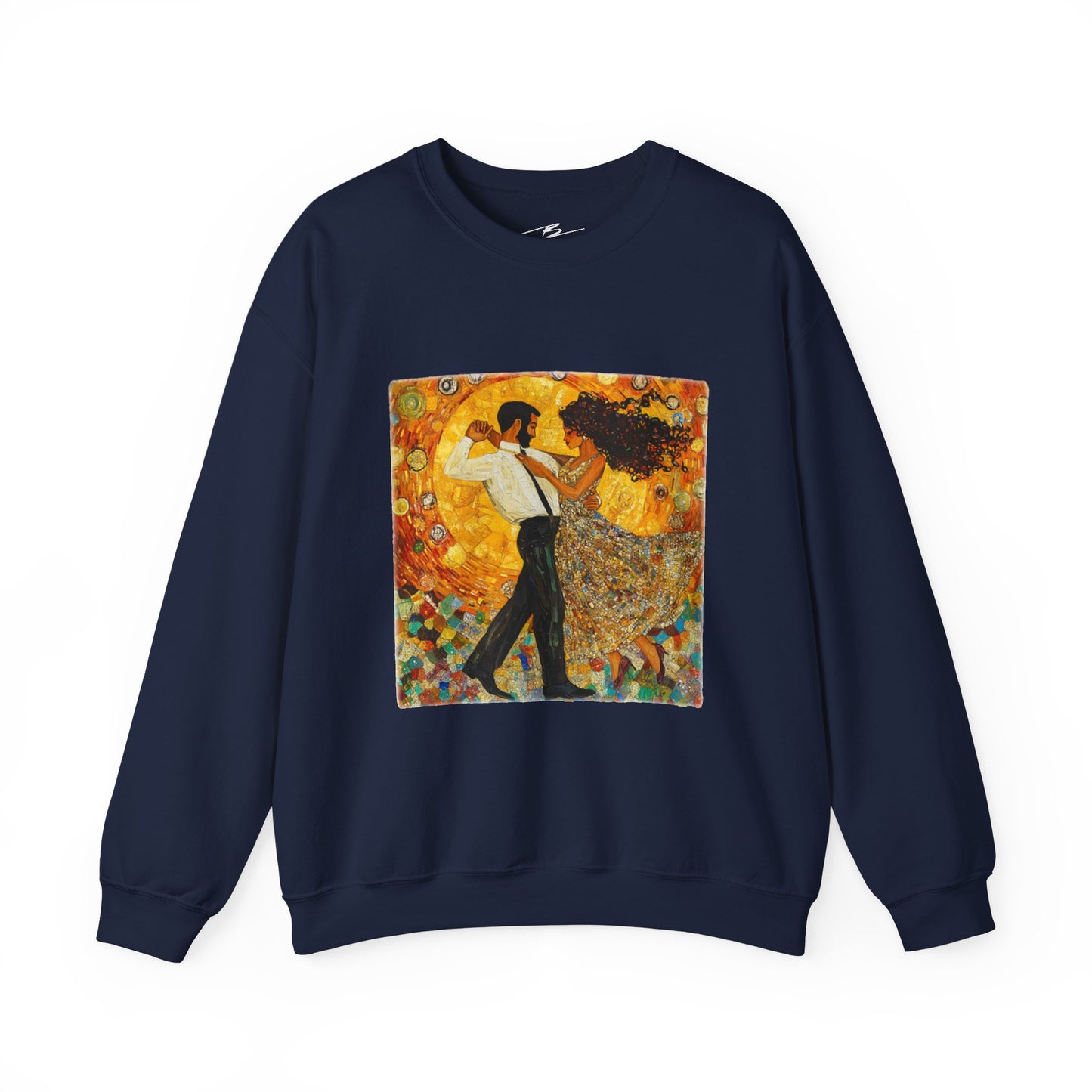 Golden Rhythm Dance Sweatshirt | Latin Dancer Couple | Bachata Salsa | BailaFashion Dance Lifestyle | Klimt Inspired Art | Cozy Sweater