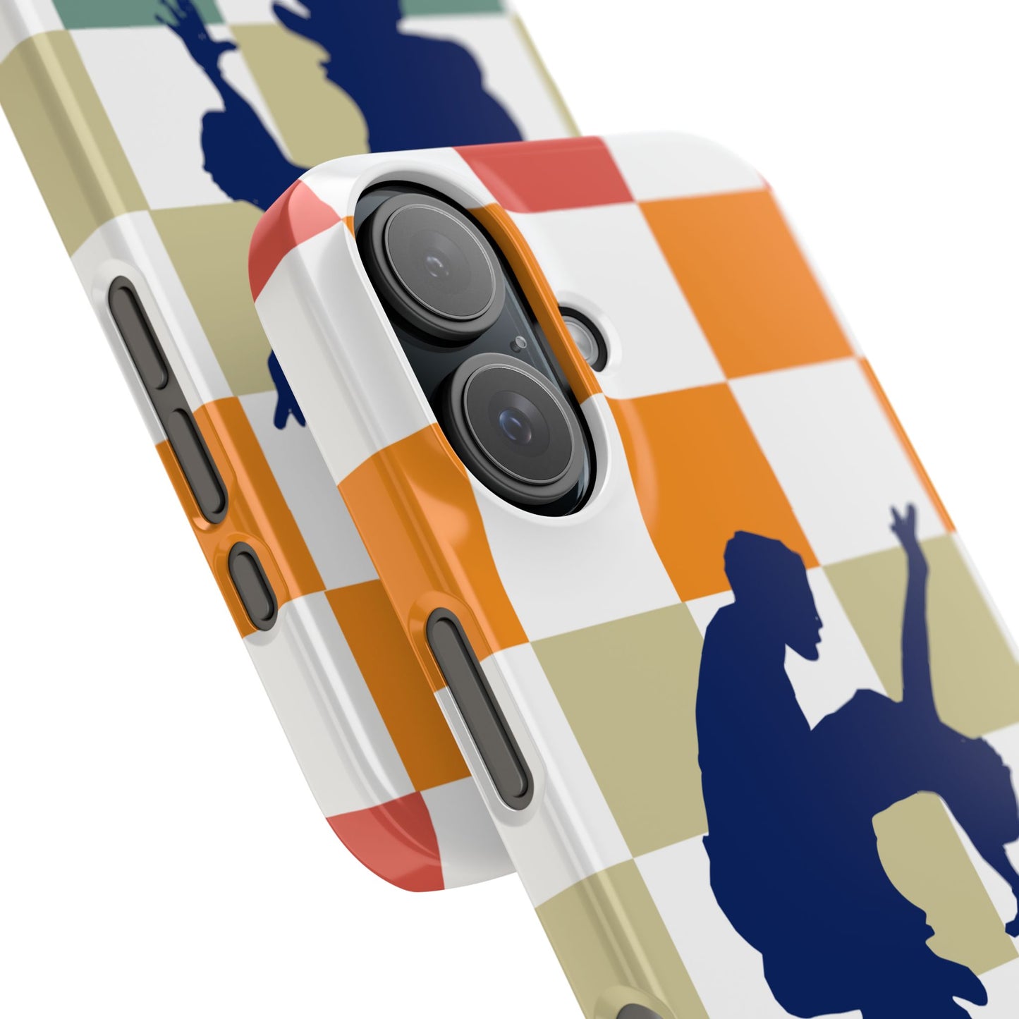 Bachata Dip iPhone Case | Retro Dance Silhouette | Colorful Checkerboard Design | BailaFashion Dance Lifestyle
