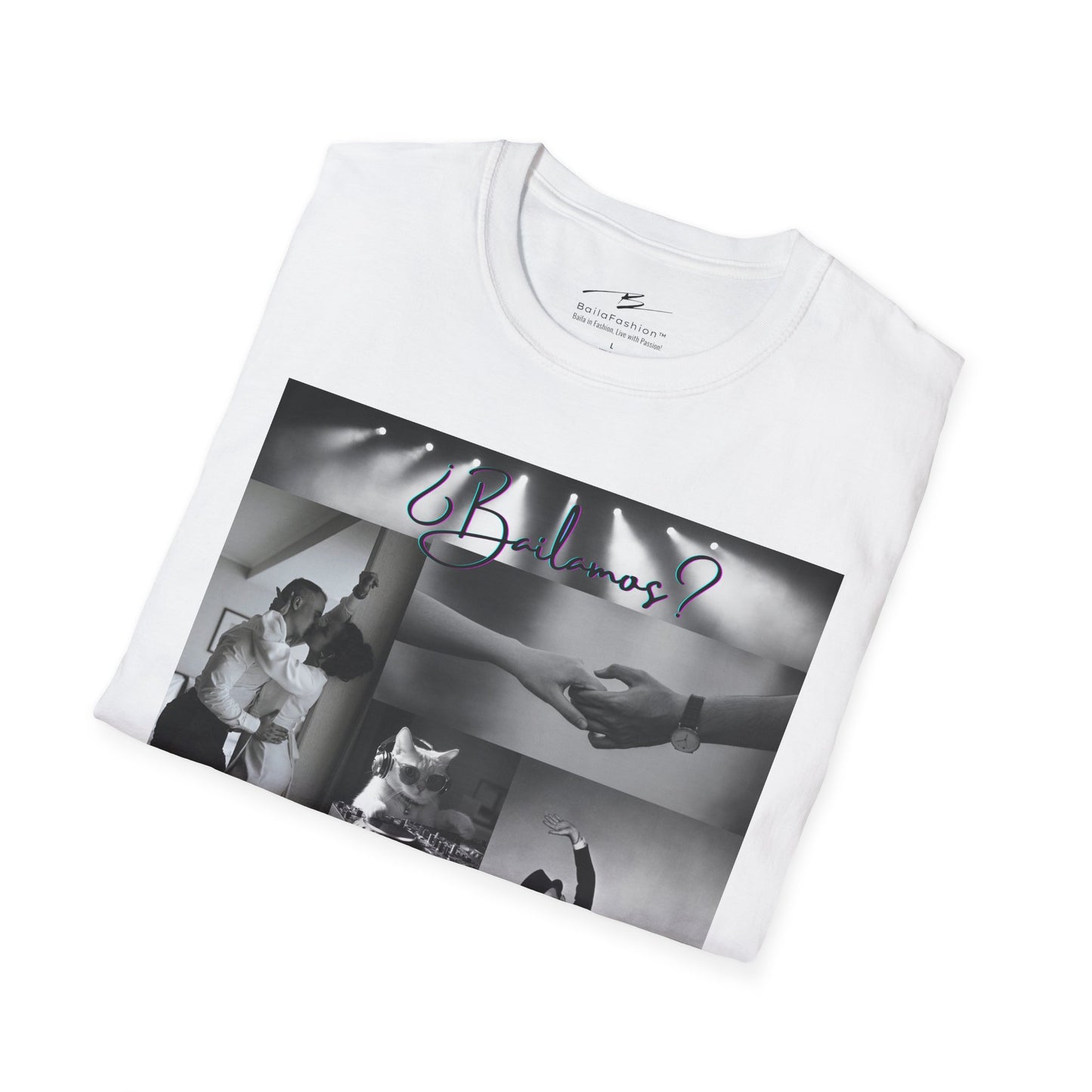 Bailamos Dance Collage T-shirt | DJ Cat Latin Dance Moments | Vintage Dance Couples | Matching Dance Tops | Dance Lifestyle | Practice Tee