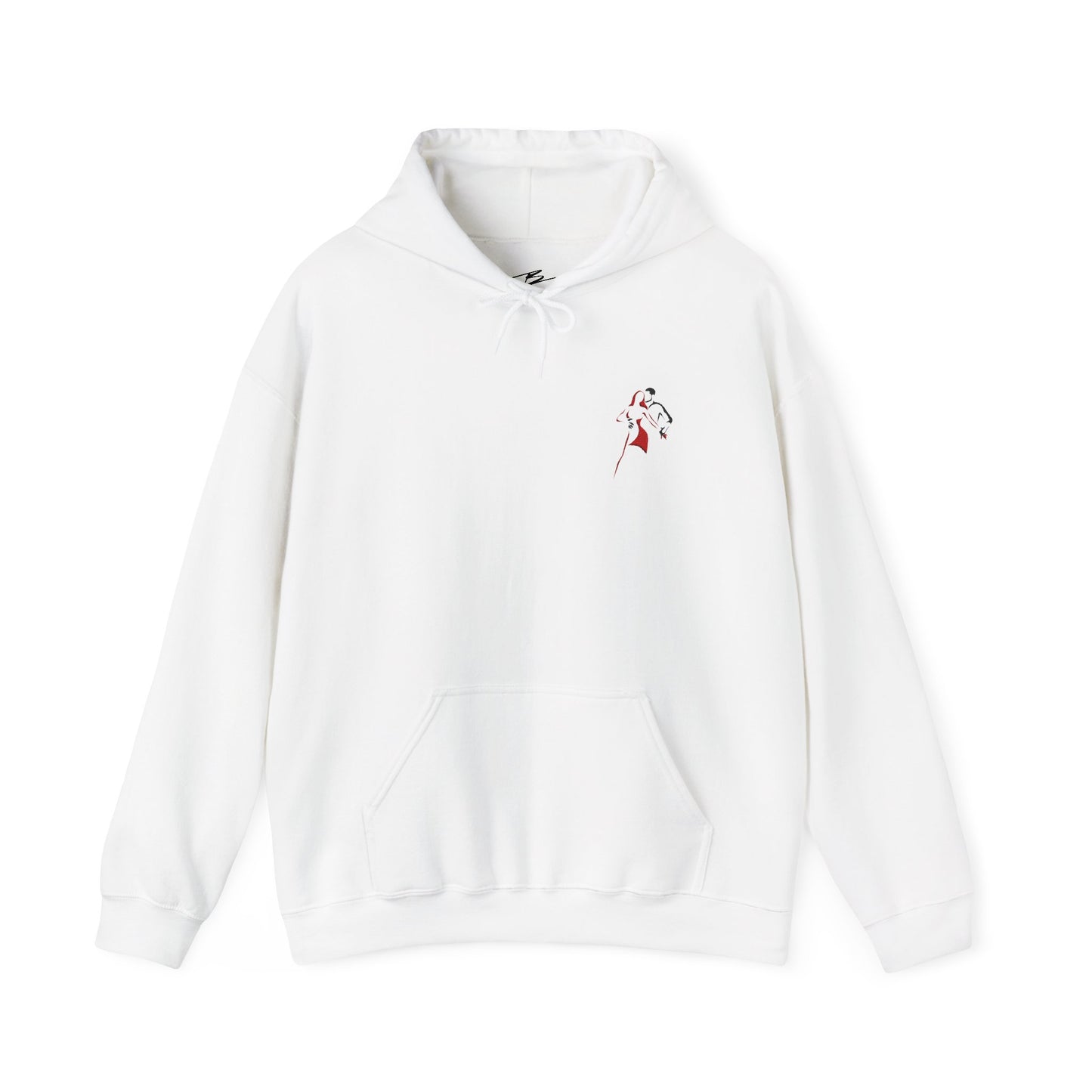 Latin Dance Couple Embroidered Hoodie | Salsa Bachata Dancer Art | Elegant Red Black Design | BailaFashion Casual Wear | Dance Practice Wear