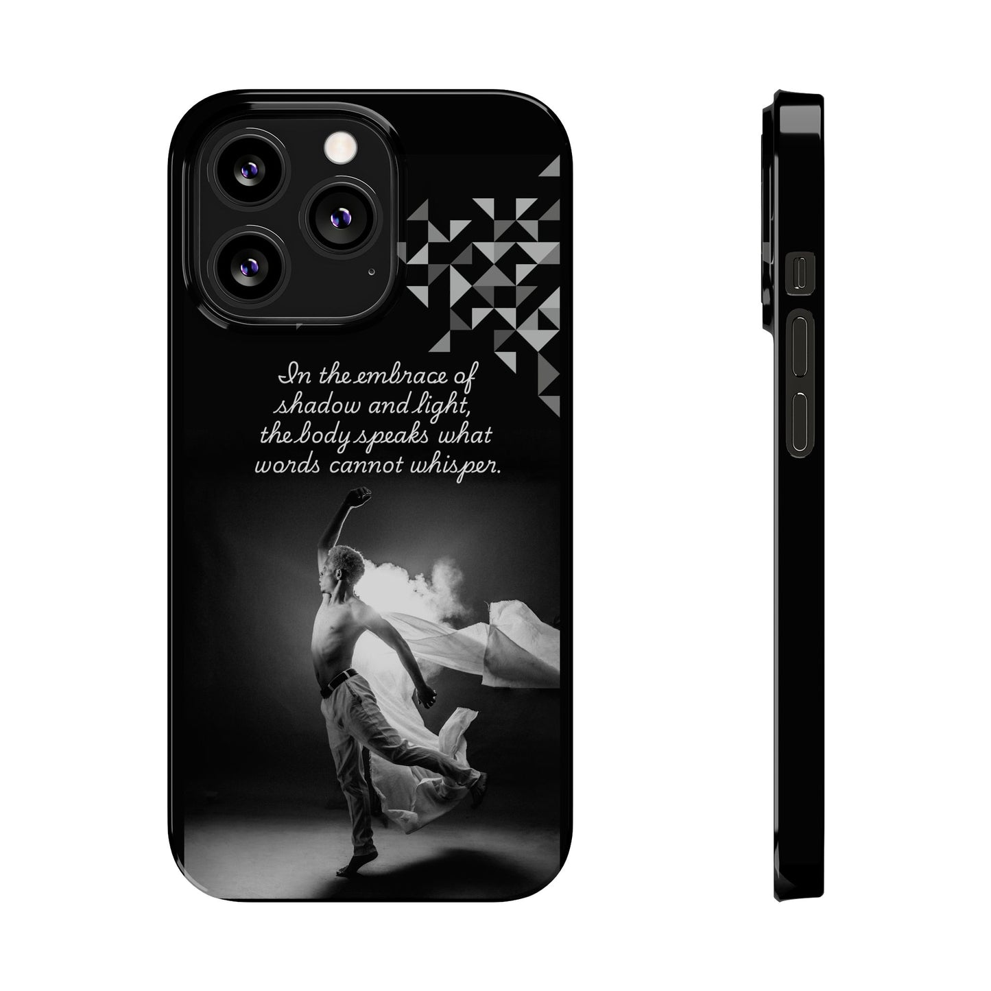 Whispered Motion iPhone Case | Shadow & Light Dance Art | Poetic Movement Design | Dance Lifestyle | BailaFashion