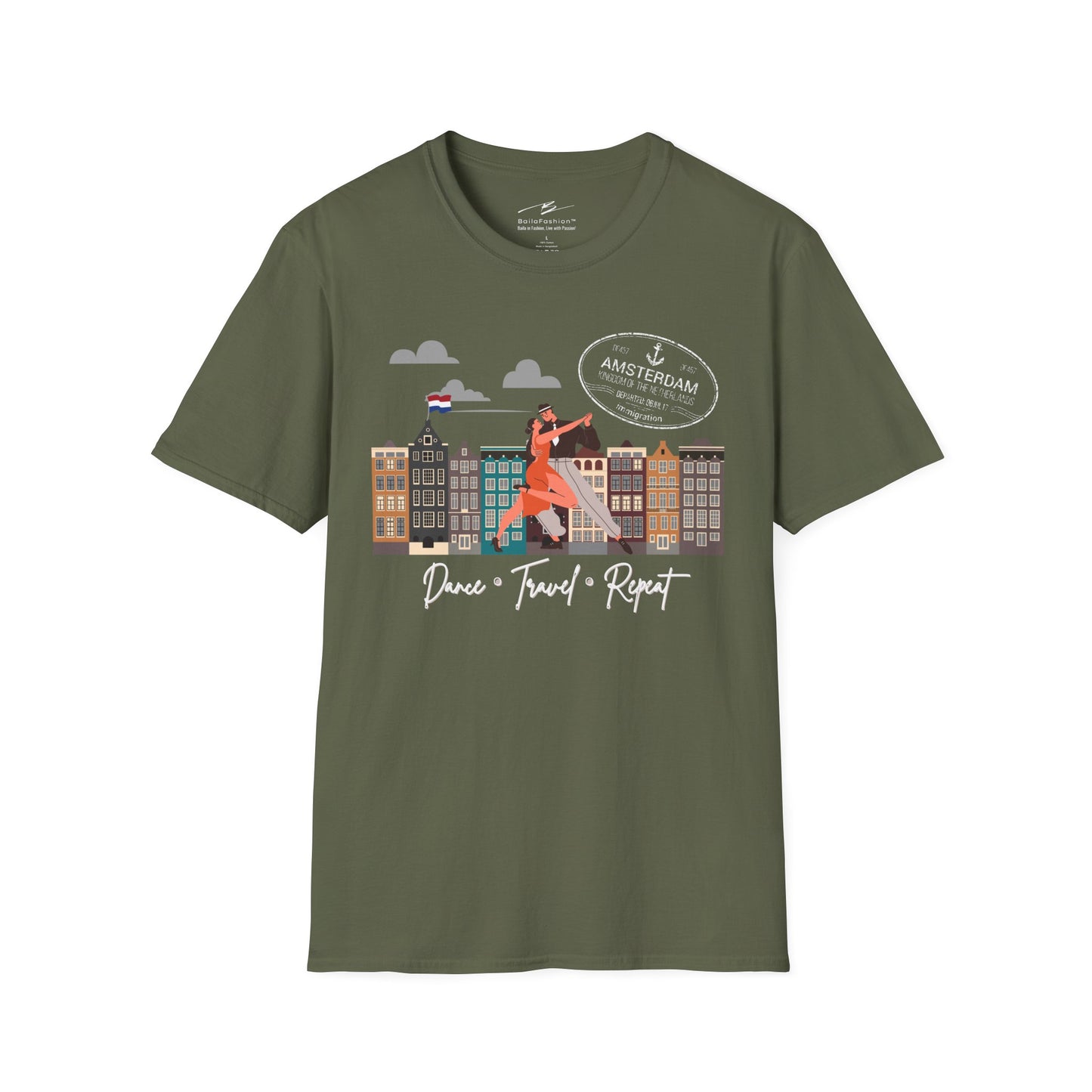 Amsterdam Dance Travel Repeat T-Shirt | Salsa Bachata Lovers Tee | Dance Lifestyle Shirt 4 Classes Socials Festivals | Matching Couple Tops