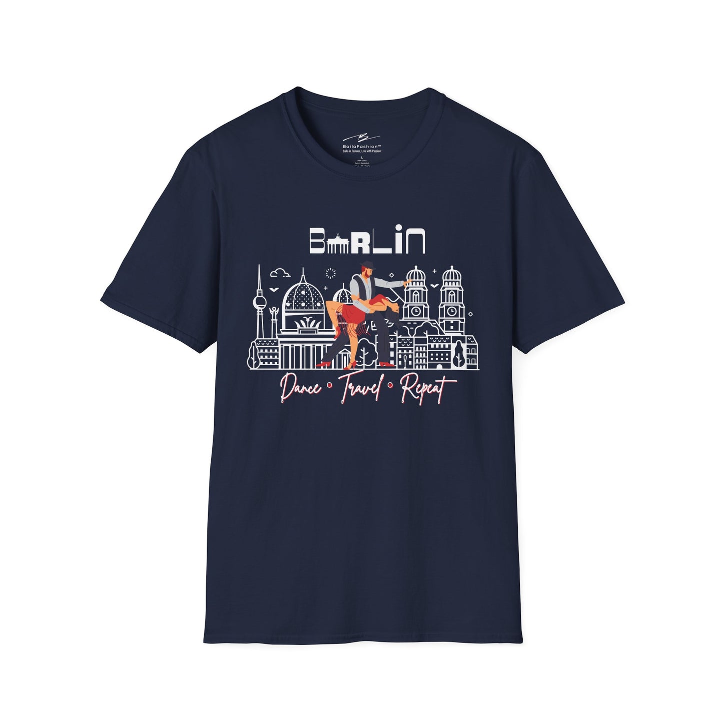 Berlin Dance Travel Repeat T-Shirt | Salsa Bachata Lovers Tee | Dance Lifestyle Shirt for Classes Socials Festivals | Matching Couple Tops