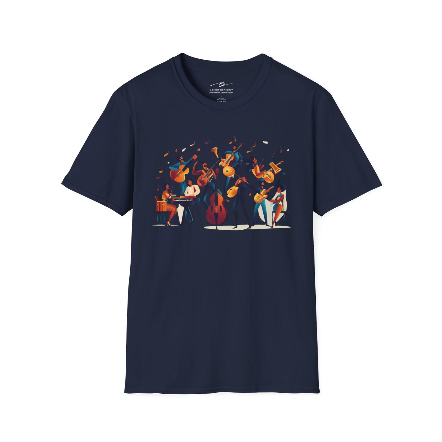 Salsa Orchestra T-Shirt | Latin Band Illustration | Musician Dance Art | Unisex Vibrant Music Tee | Studio Practice Wear | Dance Lifestyle