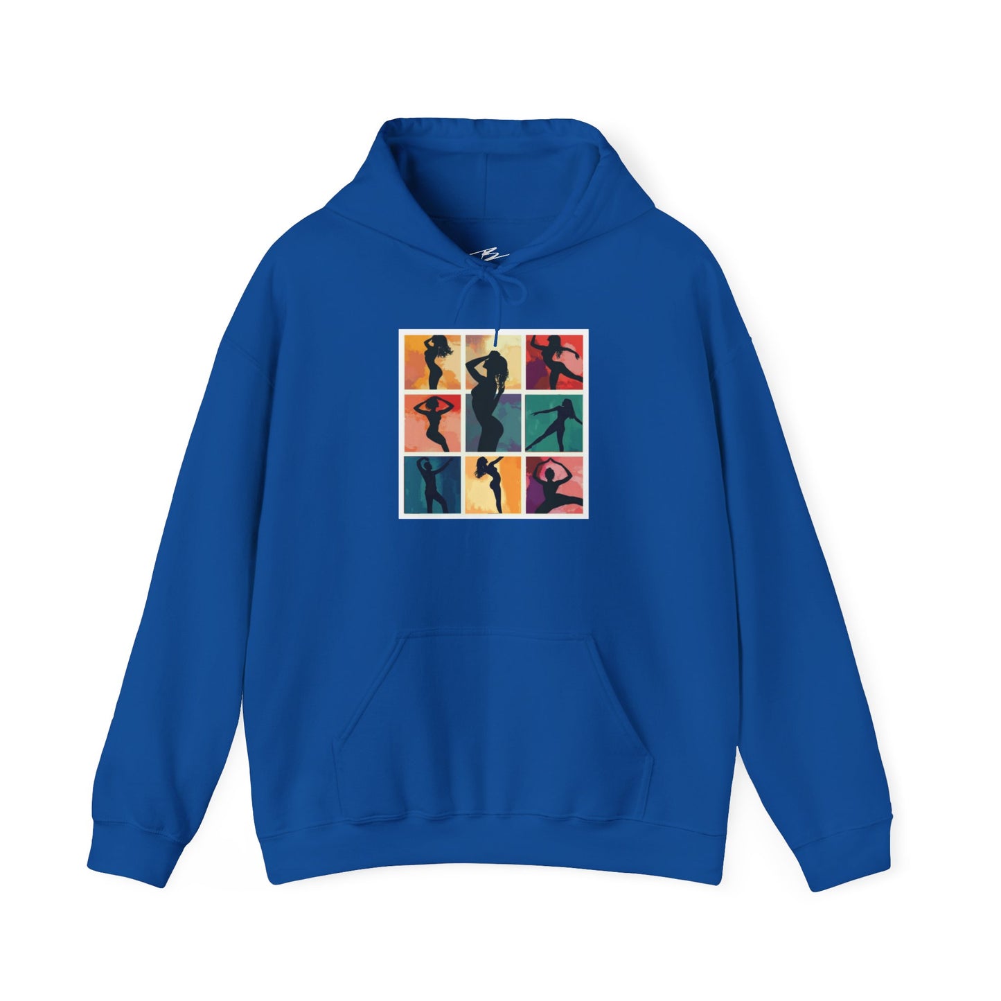 Dance Silhouette Hoodie | Colorful Latin Dance Art | Salsa Bachata Dancer Grid Design | Vibrant Dance Silhouettes | BailaFashion Lifestyle