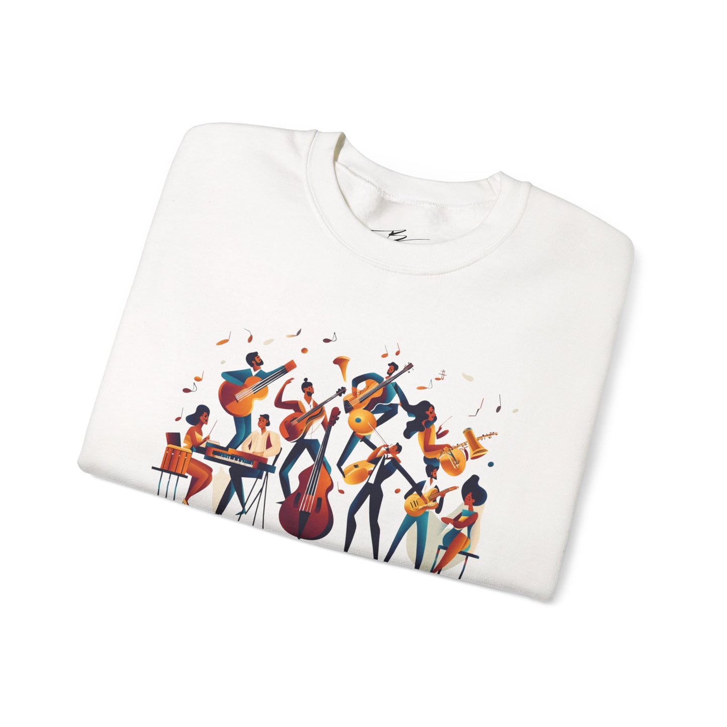 Salsa Orchestra Band Sweatshirt | Modern Music Art | Latin Jazz Illustration | Musician Dancer Gift | BailaFashion Comfy Couple Casual Wear