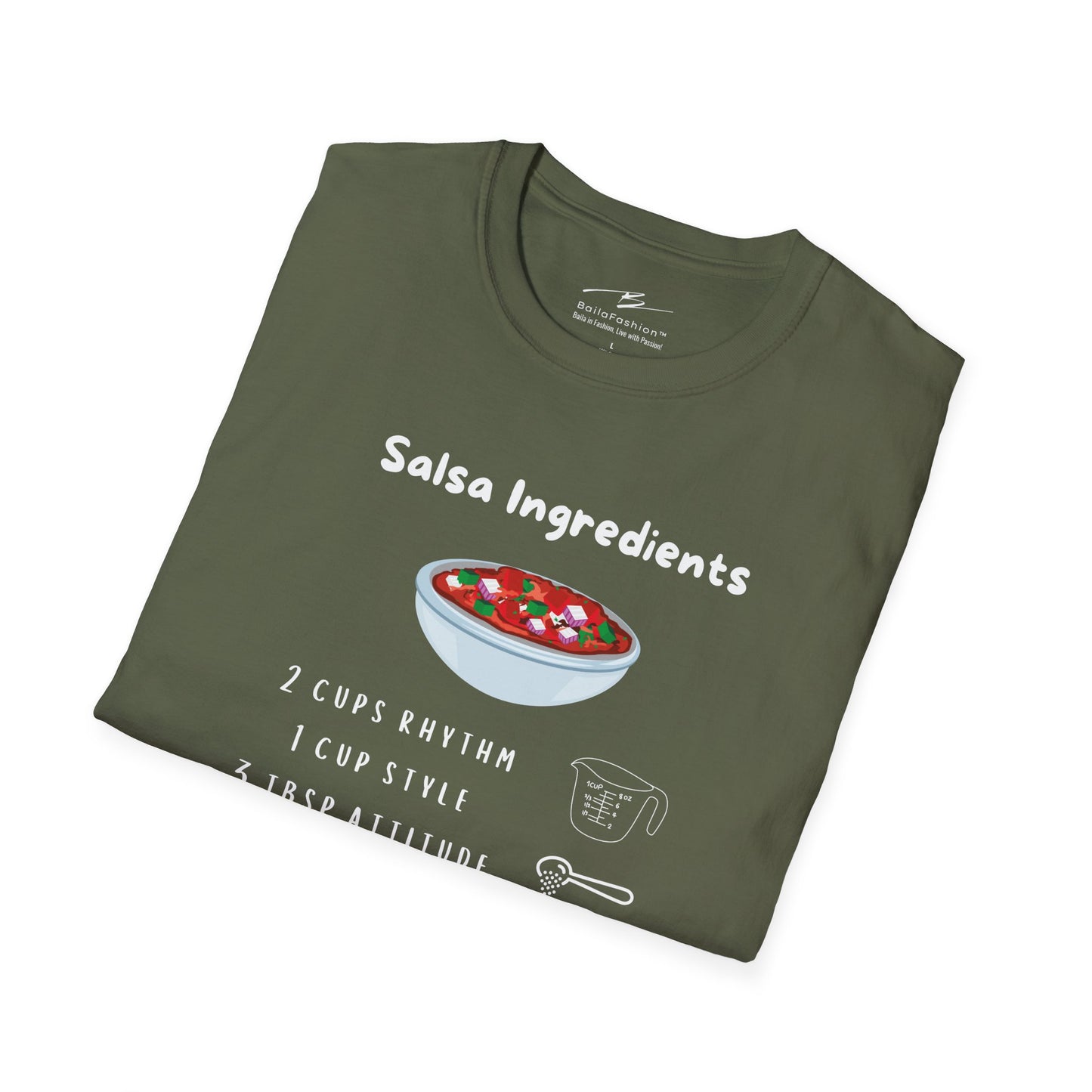 Salsa Ingredients Recipe T-Shirt | Latin Dance Humor | Rhythm Style Attitude | Dancer Gift | Dance Lifestyle | Matching Couple Tops
