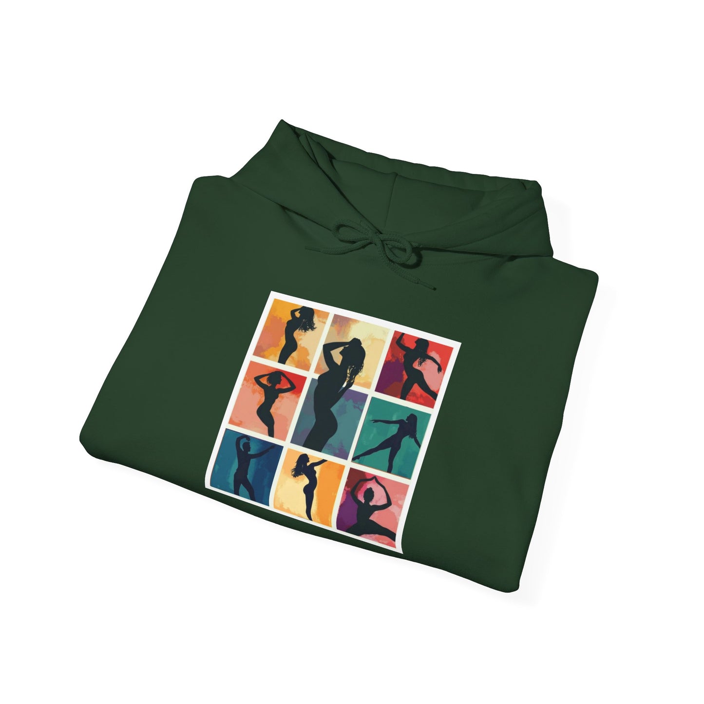Dance Silhouette Hoodie | Colorful Latin Dance Art | Salsa Bachata Dancer Grid Design | Vibrant Dance Silhouettes | BailaFashion Lifestyle